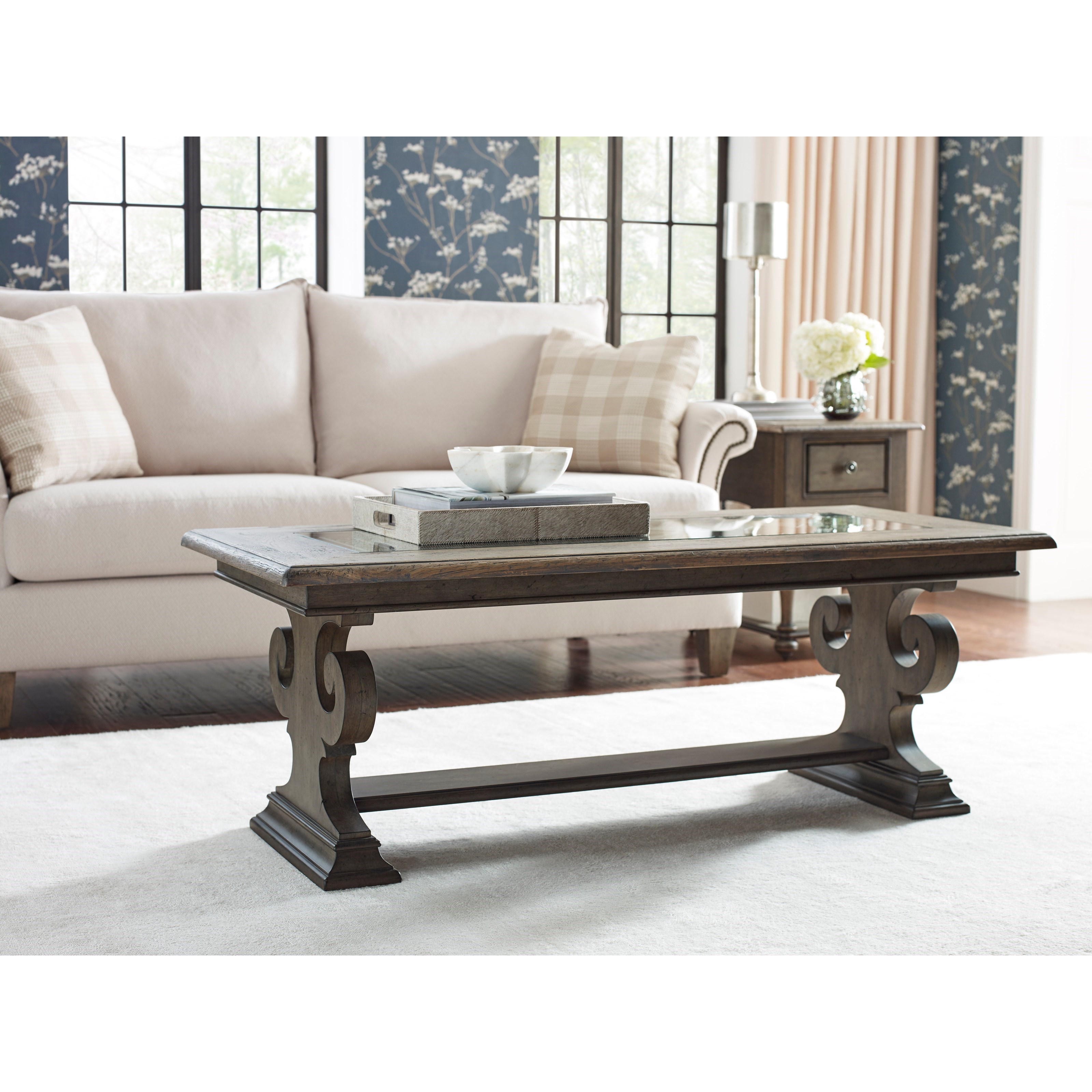 Kincaid Furniture Greyson Greely Rectangular Cocktail Table with Inset