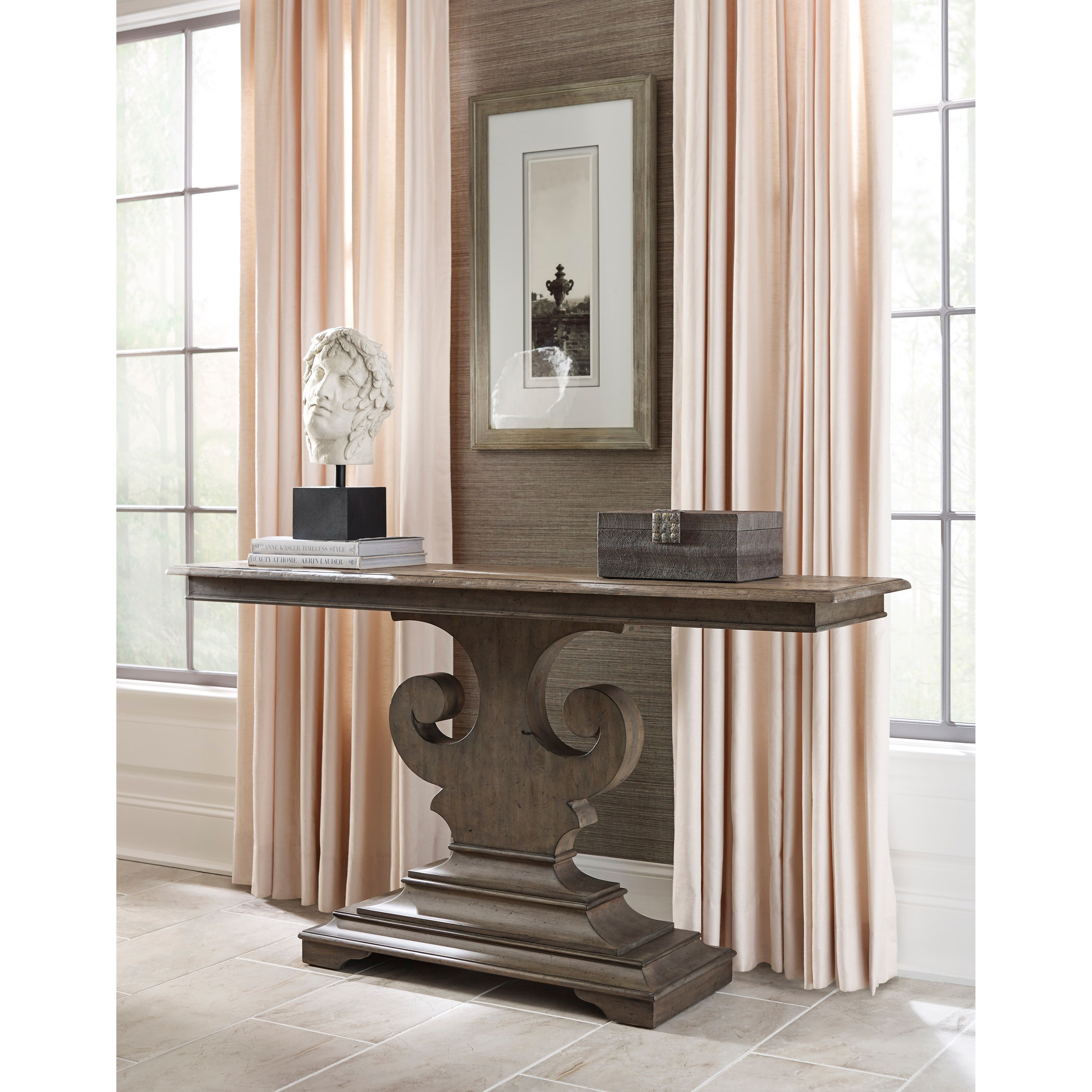 Kincaid Furniture Greyson Huff Hall Console Sofa Table with Scrolled