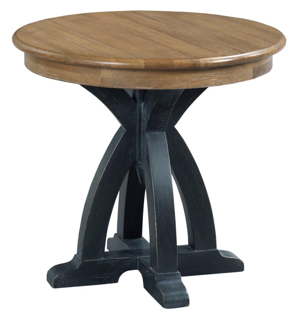 Kincaid Furniture Stone Ridge Transitional Rustic Round Wood End Table