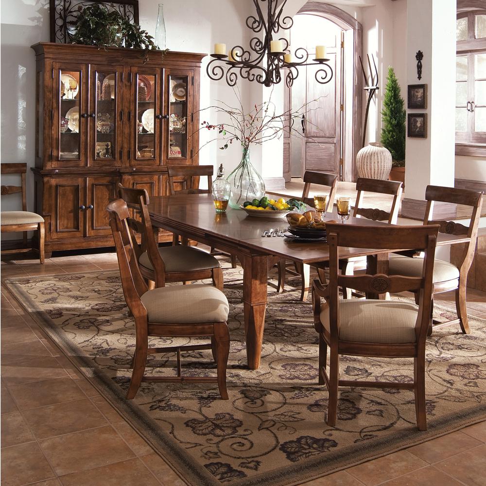 Kincaid Furniture Tuscano 9 Pc. Refectory Leg Table with 2 Upholstered