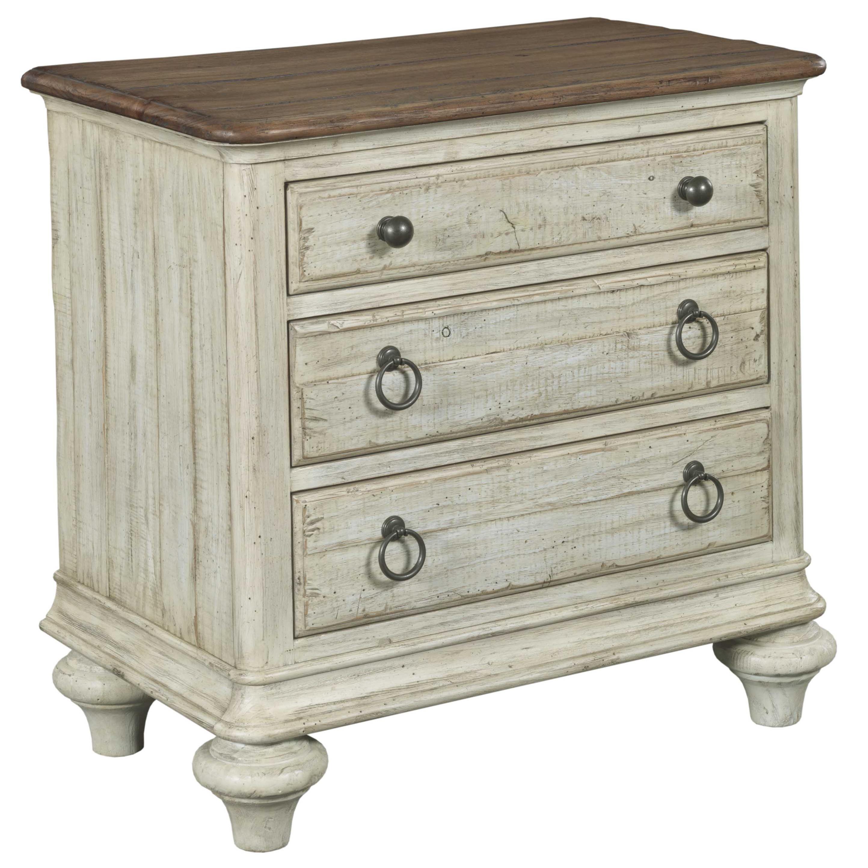 Kincaid Furniture Weatherford Night Stand With 3 Drawers And Bun Feet Johnny Janosik Nightstands