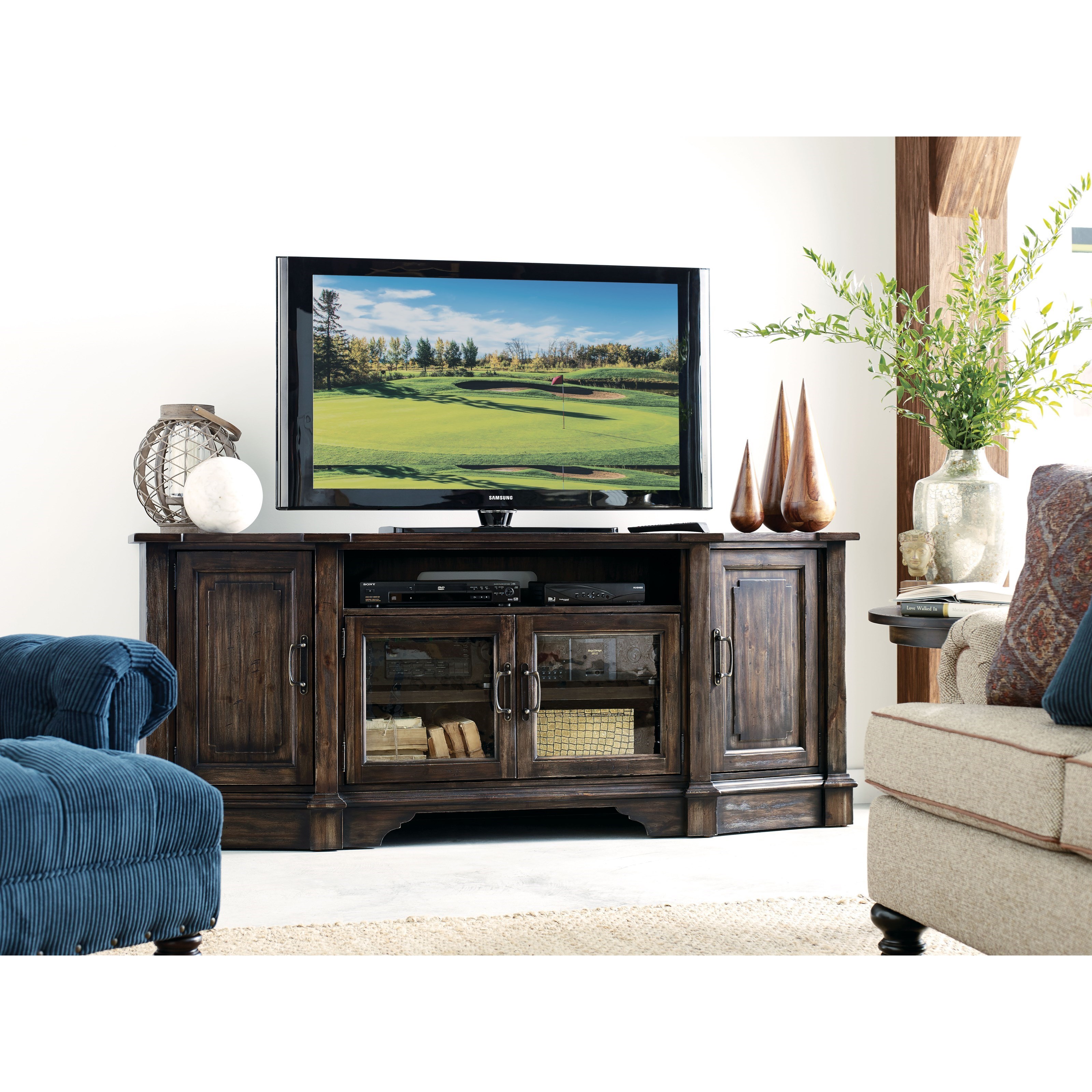 Kincaid Furniture Wildfire 86035 Wildfire TV Stand with Seeded Glass