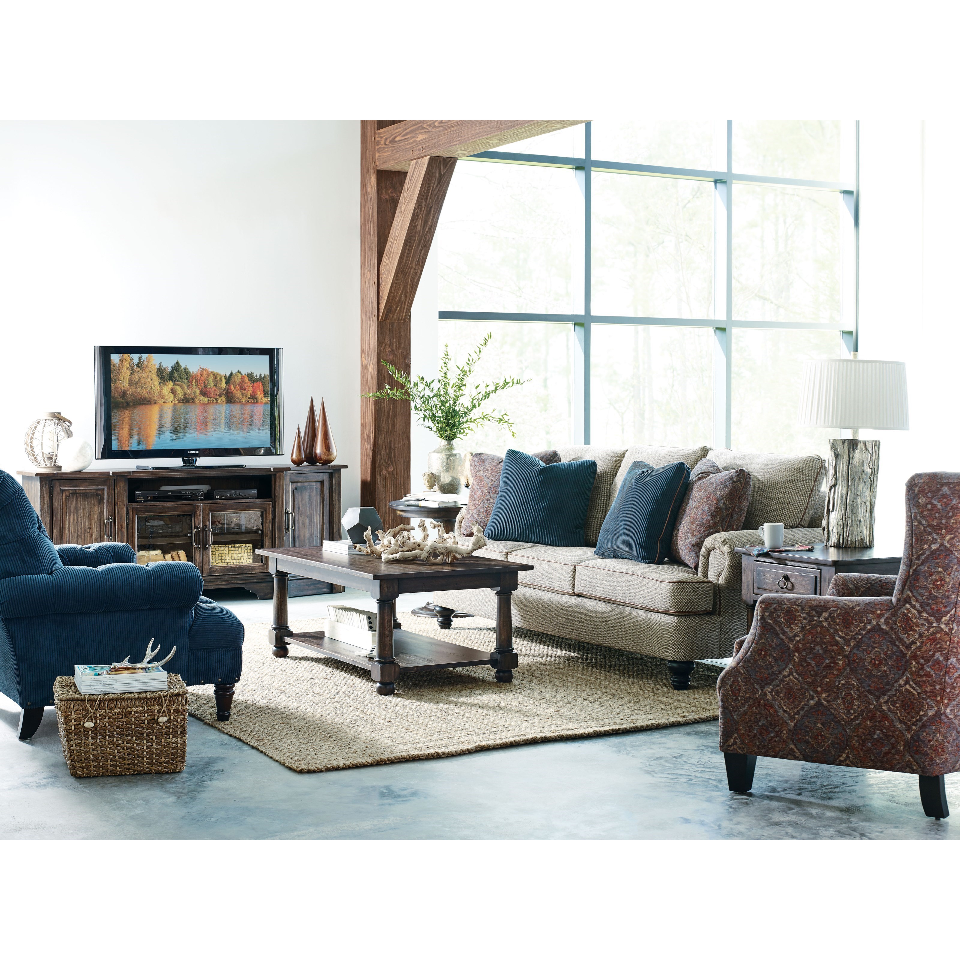 Kincaid Furniture Wildfire 86035 Wildfire TV Stand with Seeded Glass