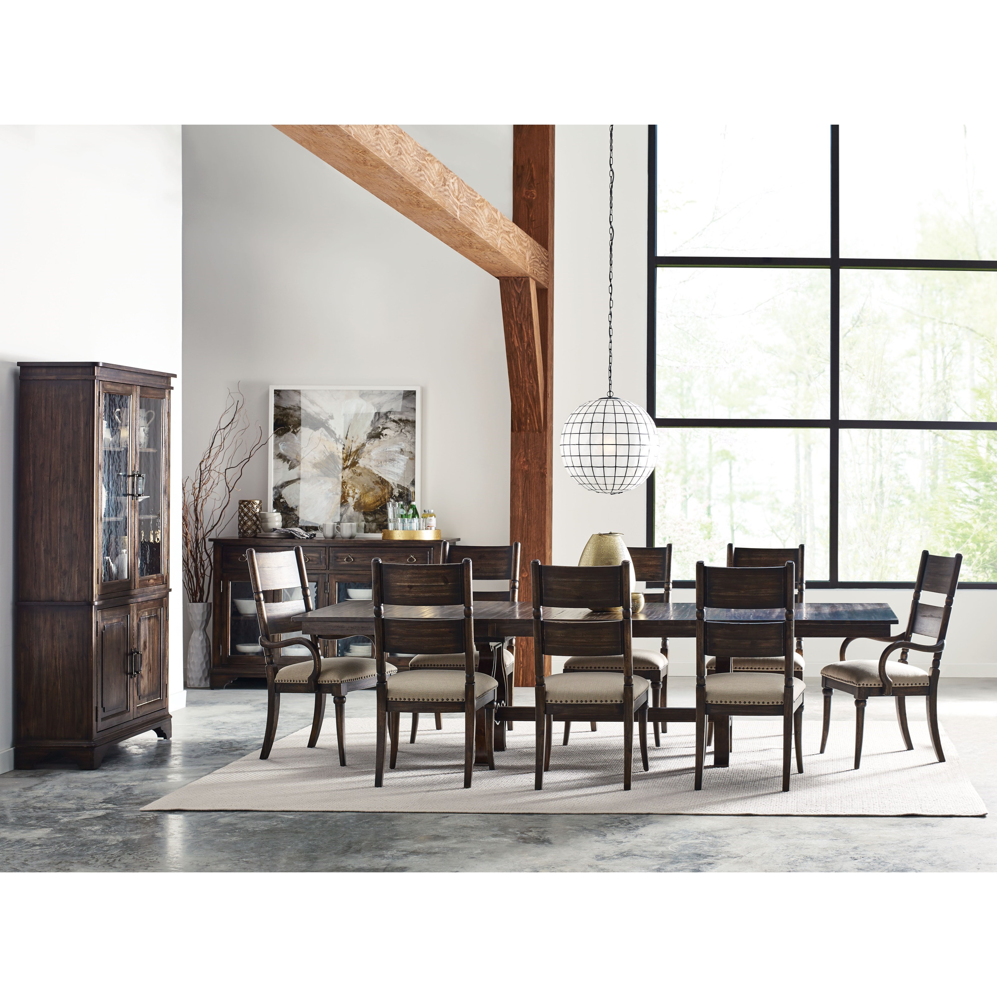 Kincaid Furniture Wildfire Nine Piece Dining Set with Extendable