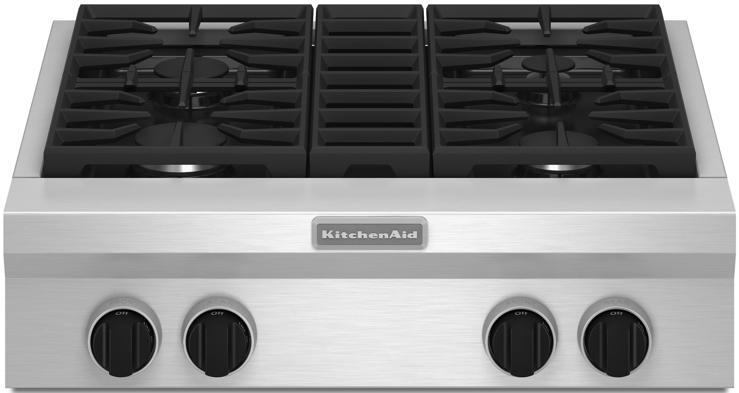 kitchenaid kgcu407vss30 built in gas cooktop with 4 sealed burners