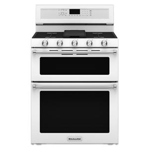 Kitchenaid Kfgd500ewh30 Inch 5 Burner Gas Double Oven Convection 30 Inch 5 Burner Gas Double Oven Convection Range