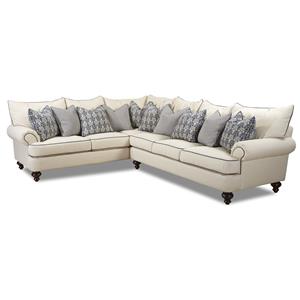 Klaussner Ashworth Shabby Chic Sectional Sofa Wayside Furniture Shabby Chic Sectional Sofa