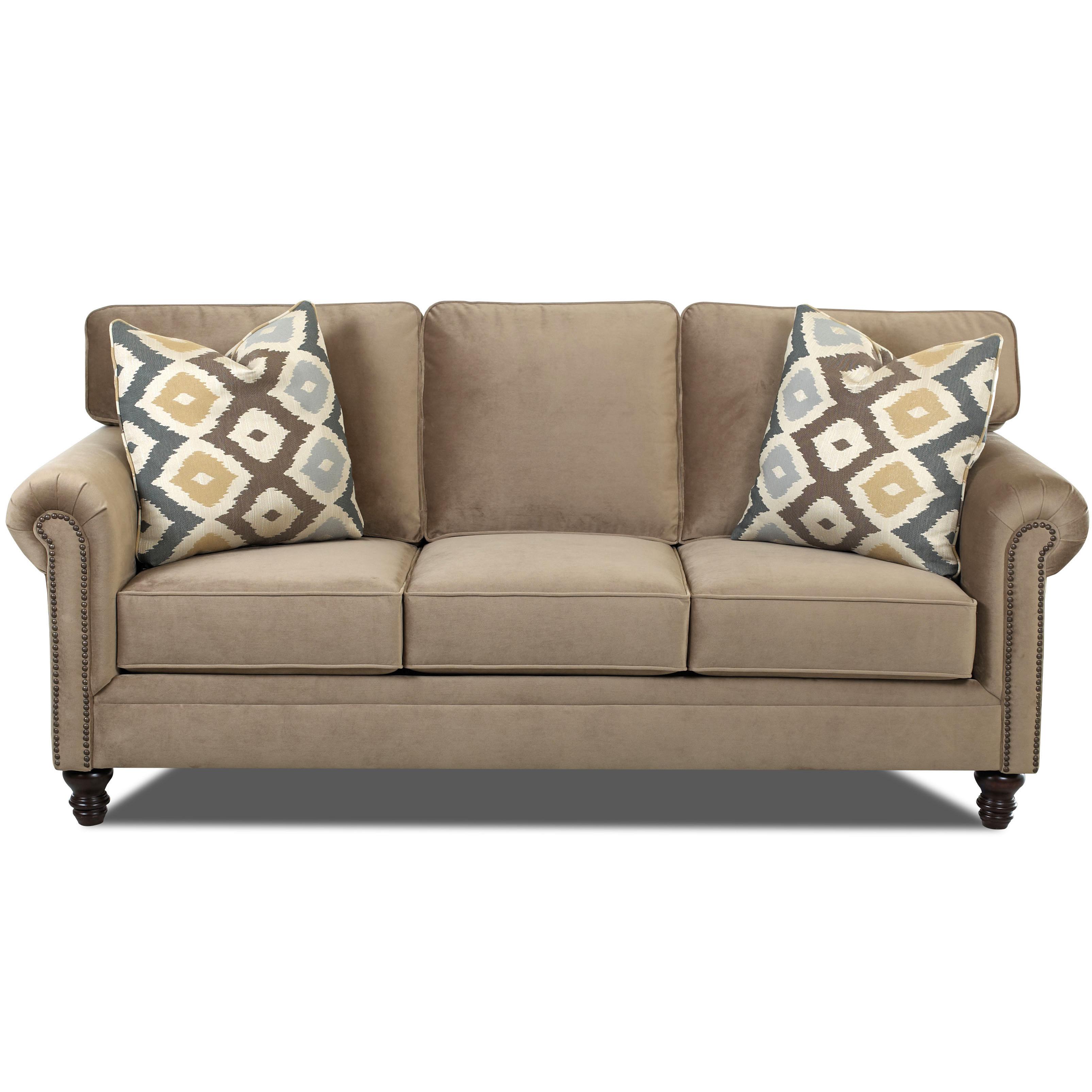 Klaussner Carter Transitional Sofa With Rolled Arms And Nailhead Klaussner Carter Transitional Sofa Item Number K94410 S