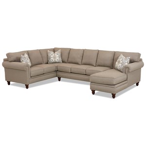 Klaussner Carter Three Piece Sectional Sofa W Raf Chaise And Three Piece Sectional Sofa W Raf Chaise And Nailhead Trim