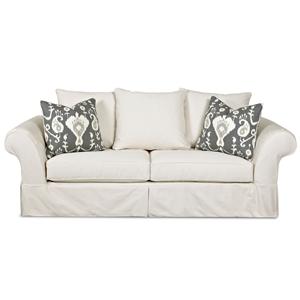 Klaussner Charleston Sofa With Terback Pillows And Rolled Arms Sofa With Terback Pillows And Rolled Arms
