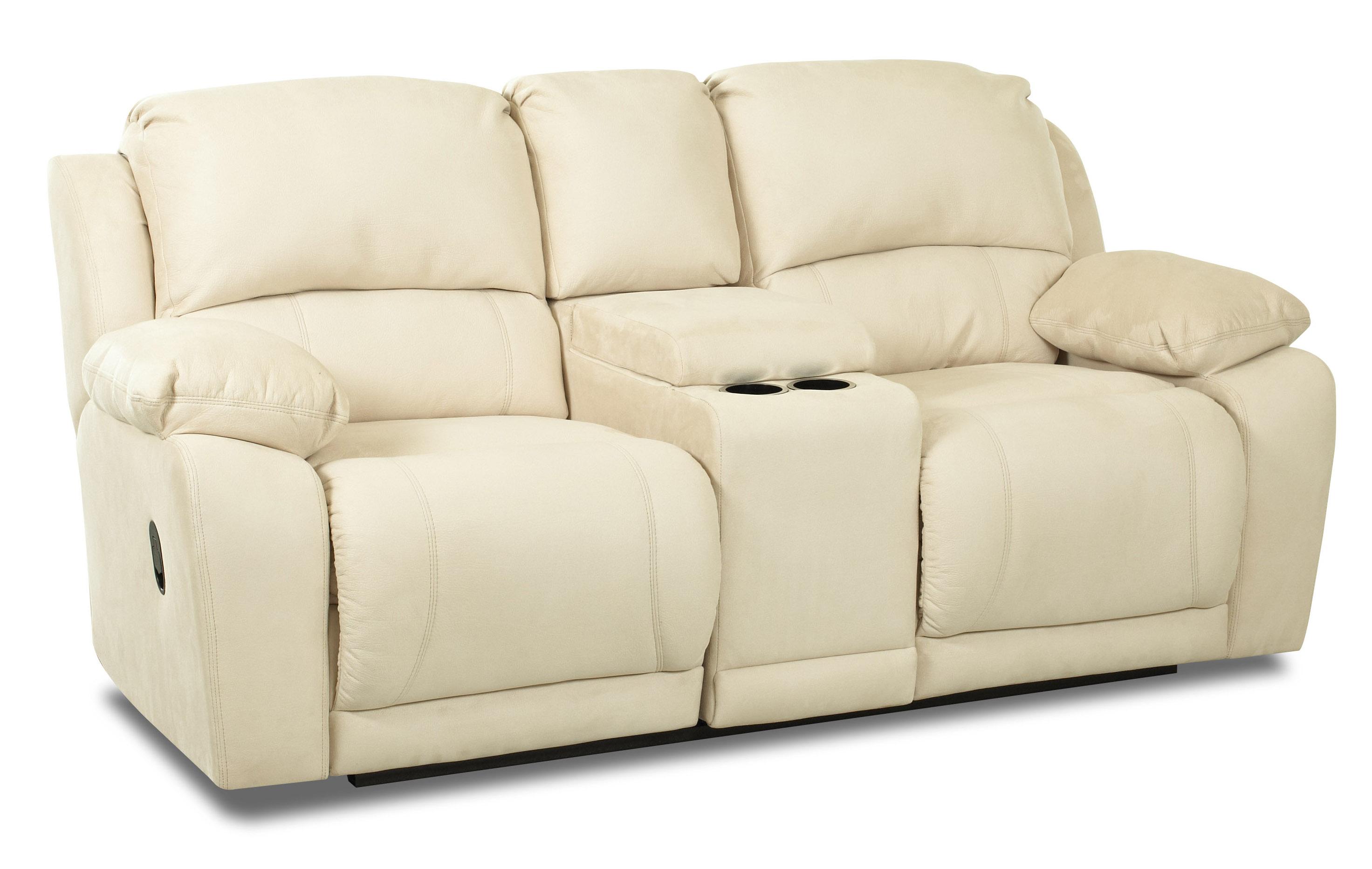 Klaussner Charmed Dual Unit Reclining Loveseat with Storage Console