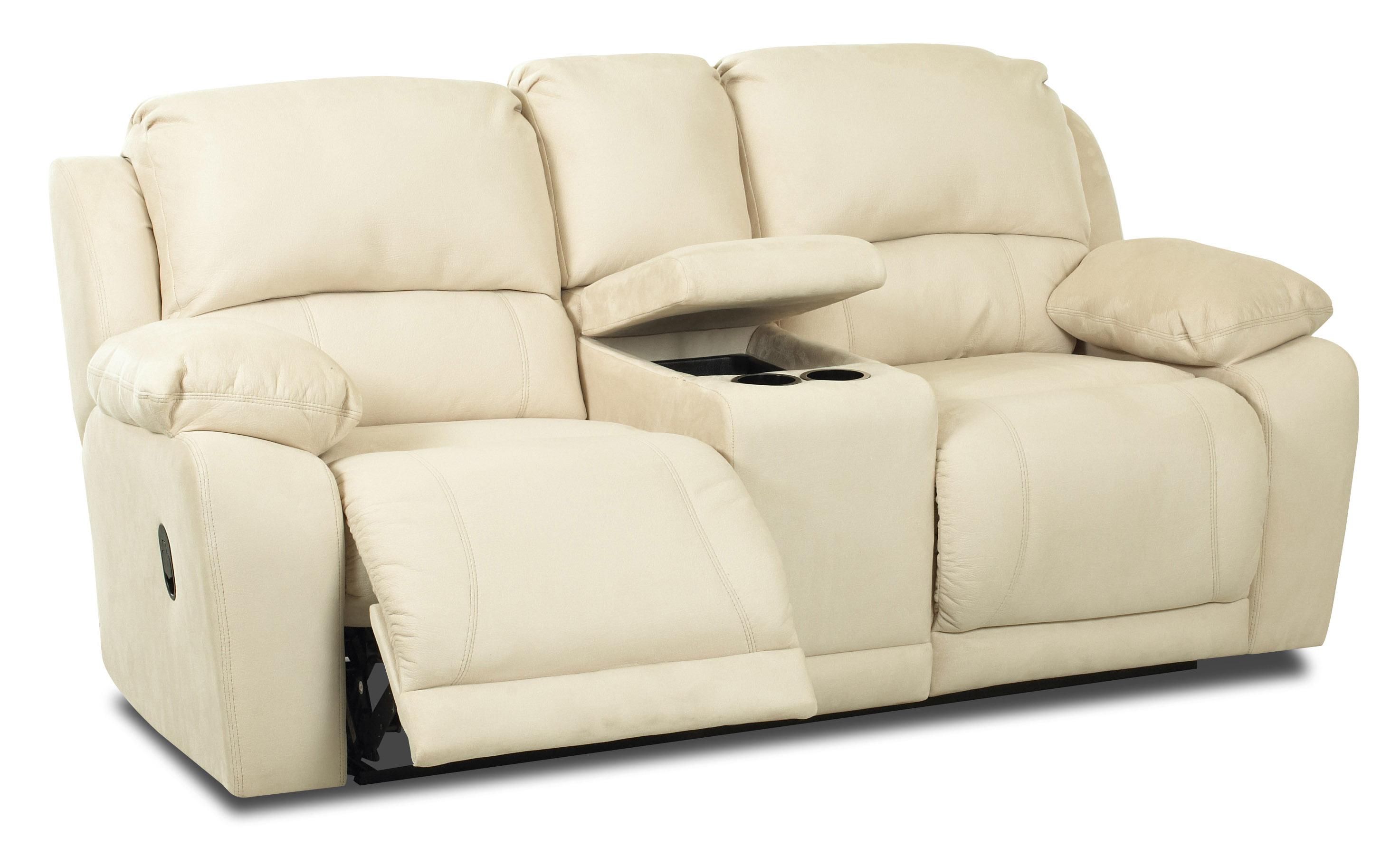 Klaussner Charmed Dual Unit Reclining Loveseat with Storage Console