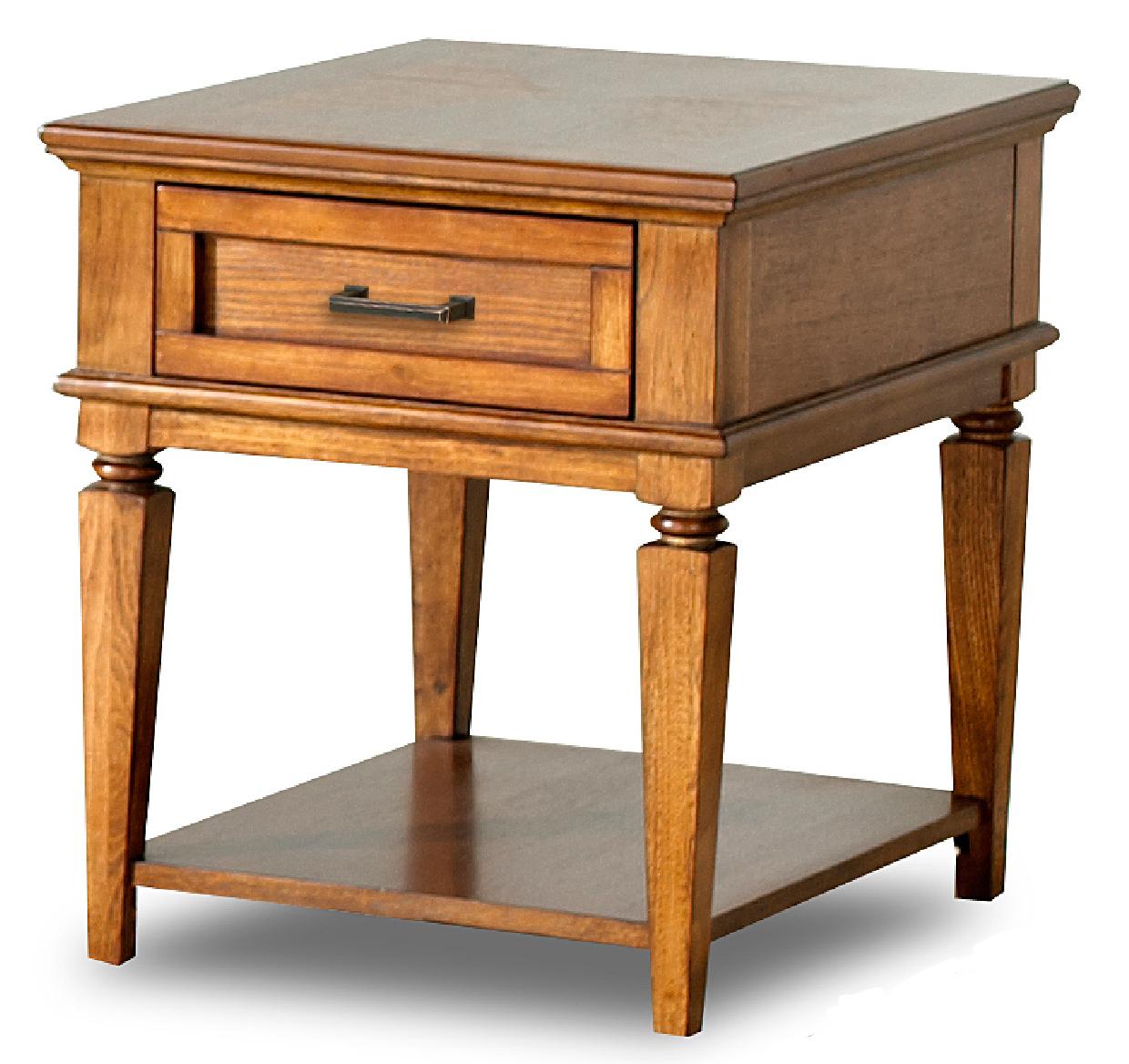 Concord Transitional End Table with Drawer and Shelf Morris Home