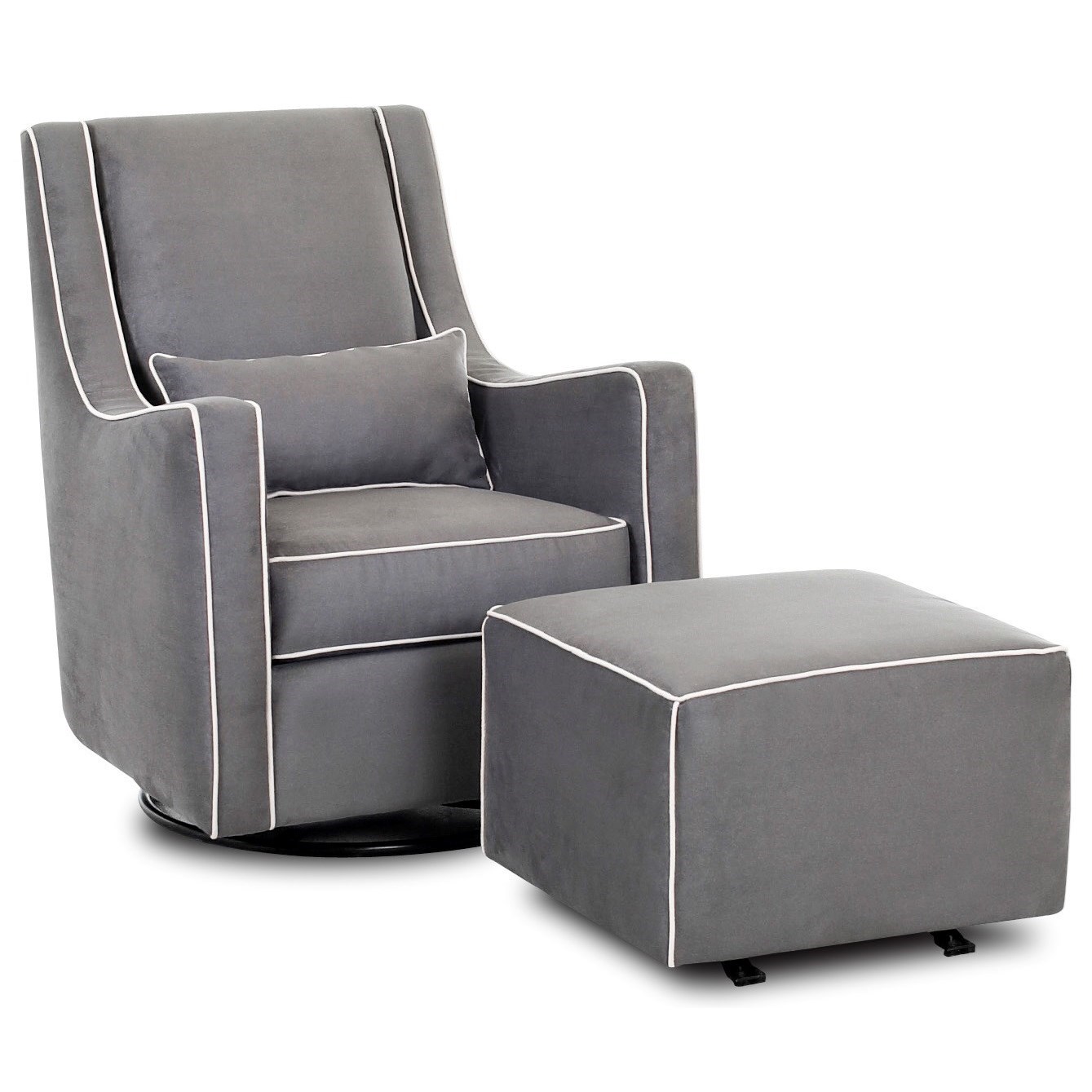 swivel glider with gliding ottoman