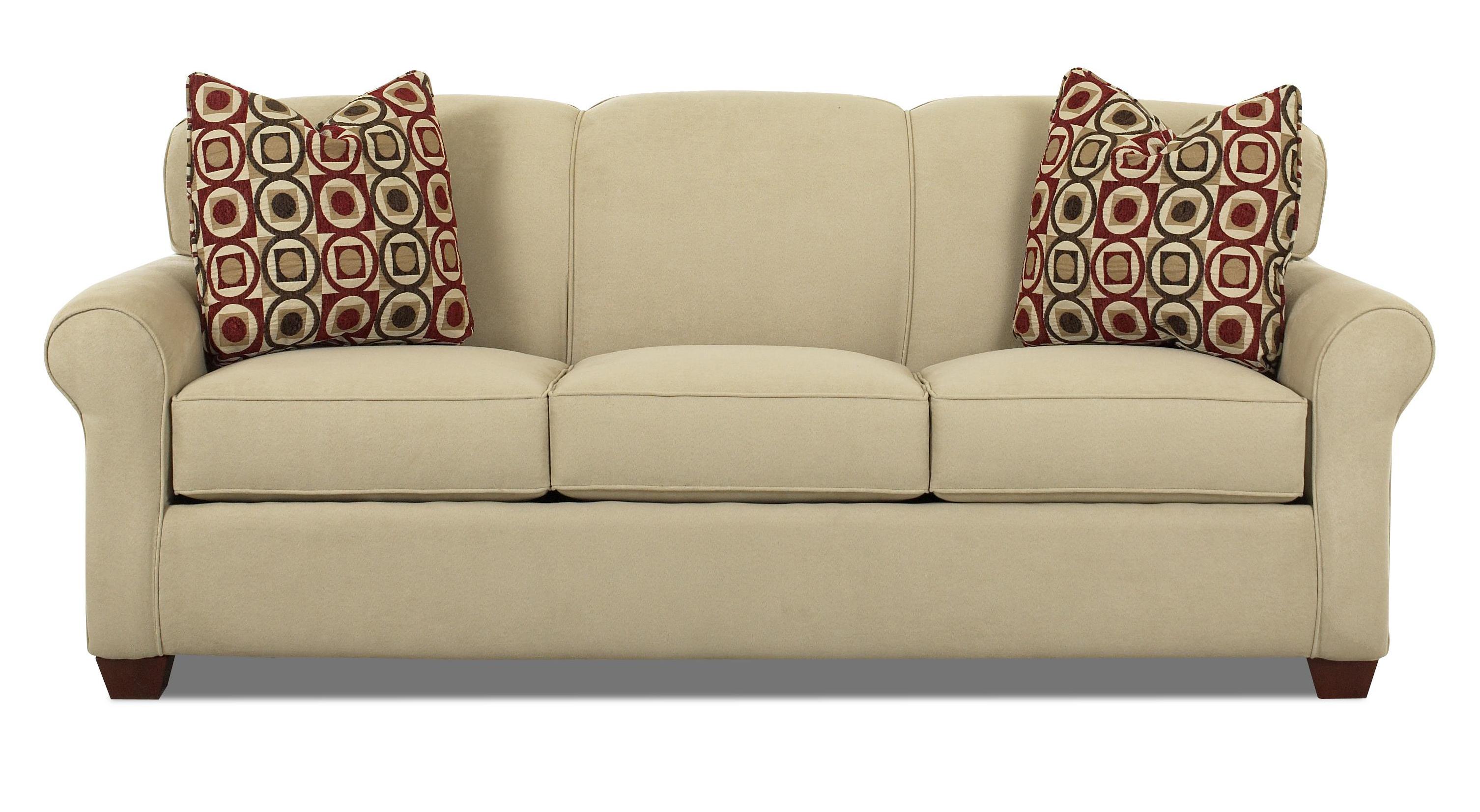 Klaussner Mayhew Stationary Sofa With Accent Pillows Wayside