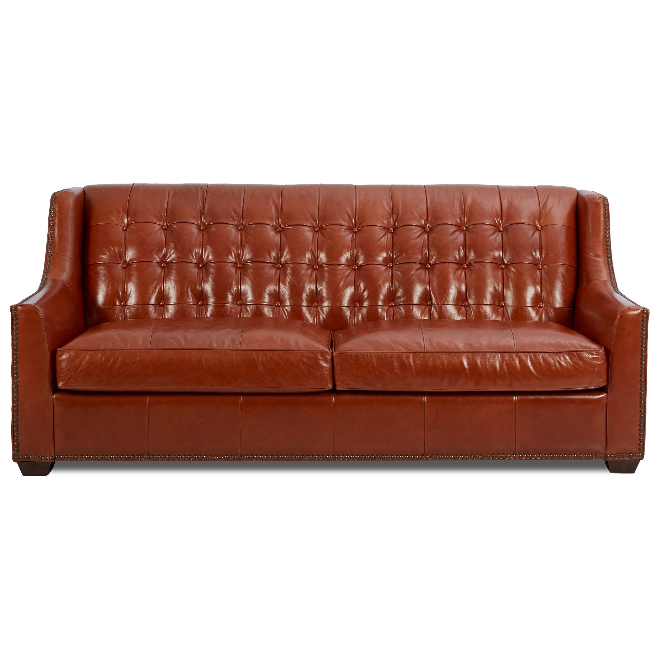 Klaussner Pennington Transitional Leather Sofa With On Tufting Pennington Sofa
