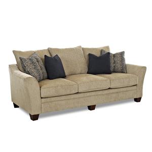 Klaussner Wayside Furniture Akron Cleveland Canton Medina Contemporary Sofa With Block Feet