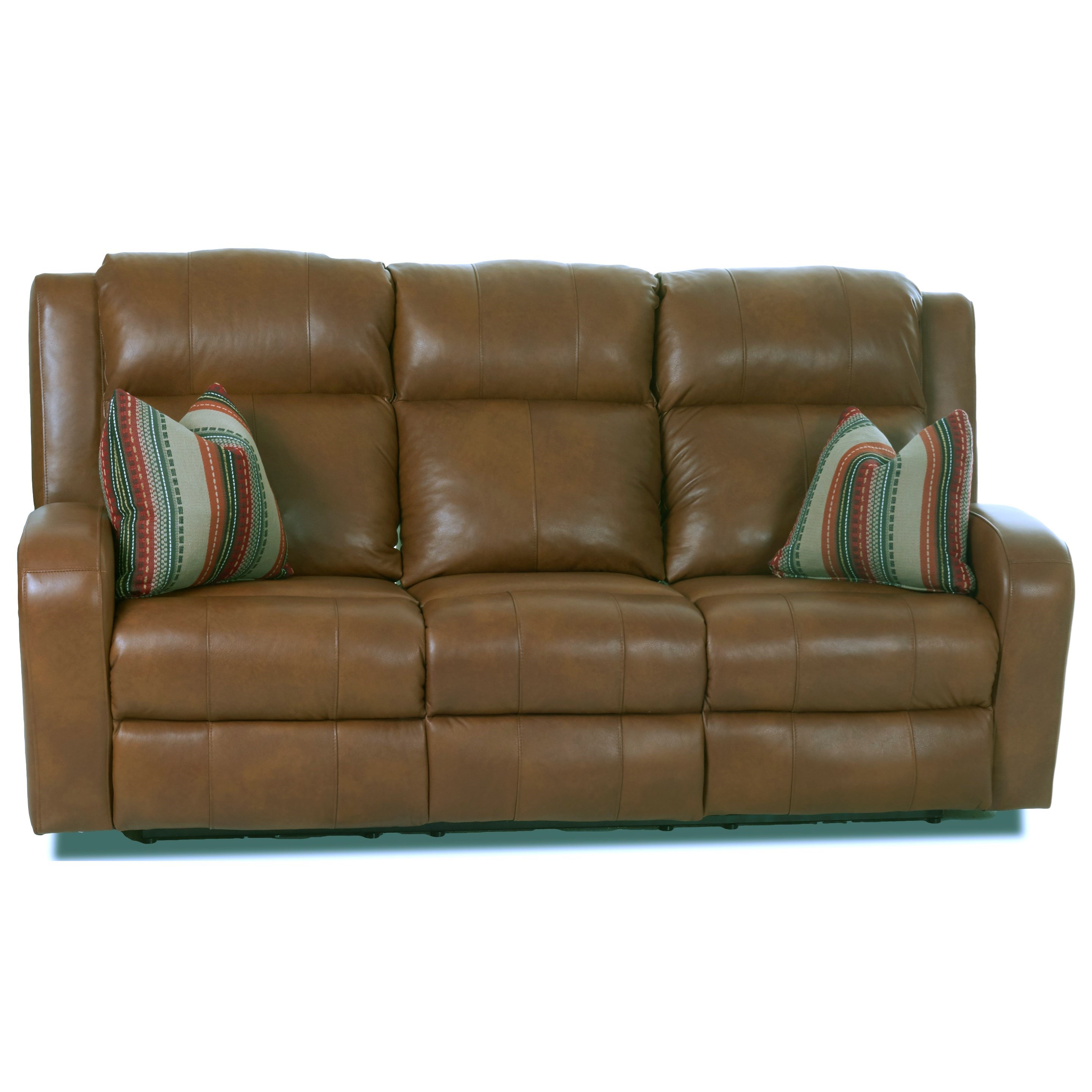 Klaussner Robinson Reclining Leather Sofa With Recl Sofa W Pillows Pwr Head Lumbar