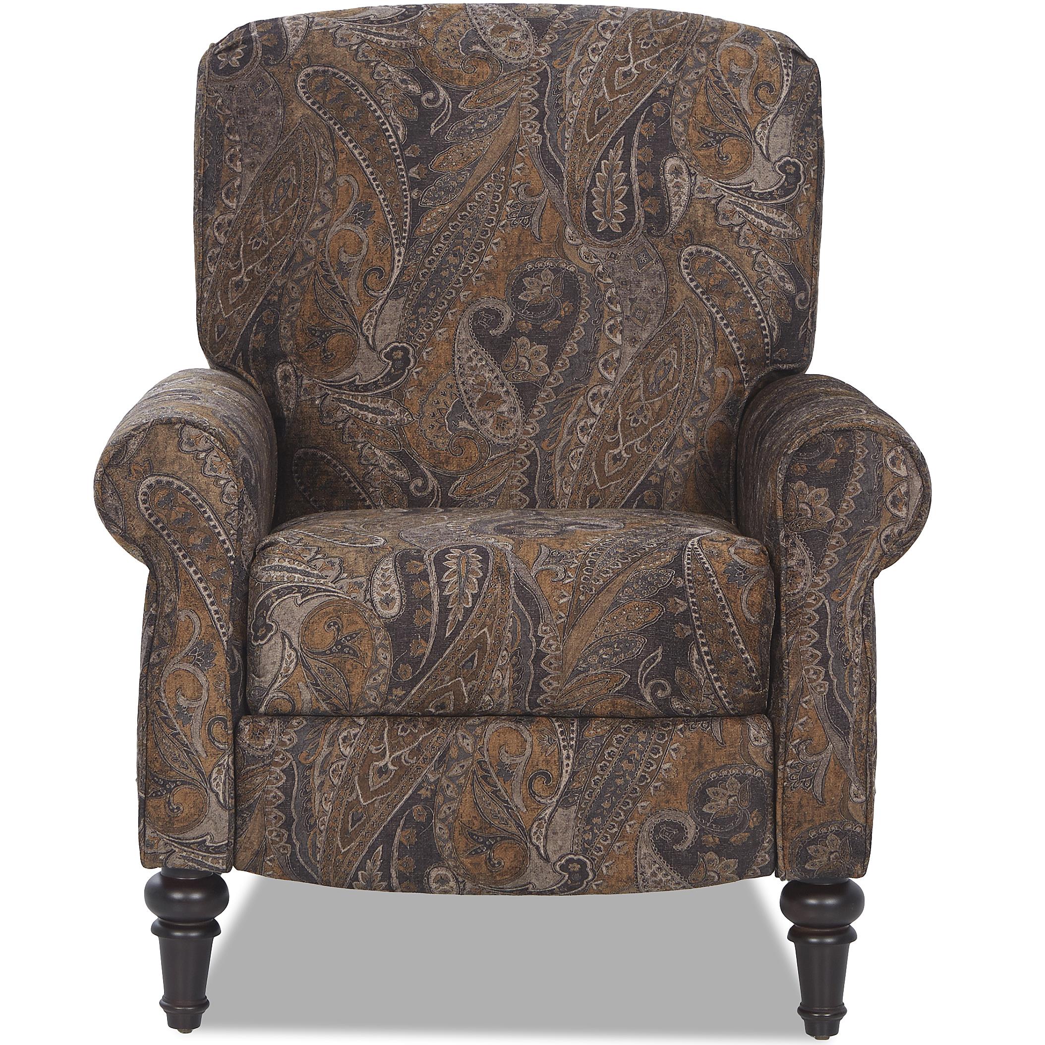 Klaussner Upton Traditional High Leg Recliner with Sock Rolled Arms