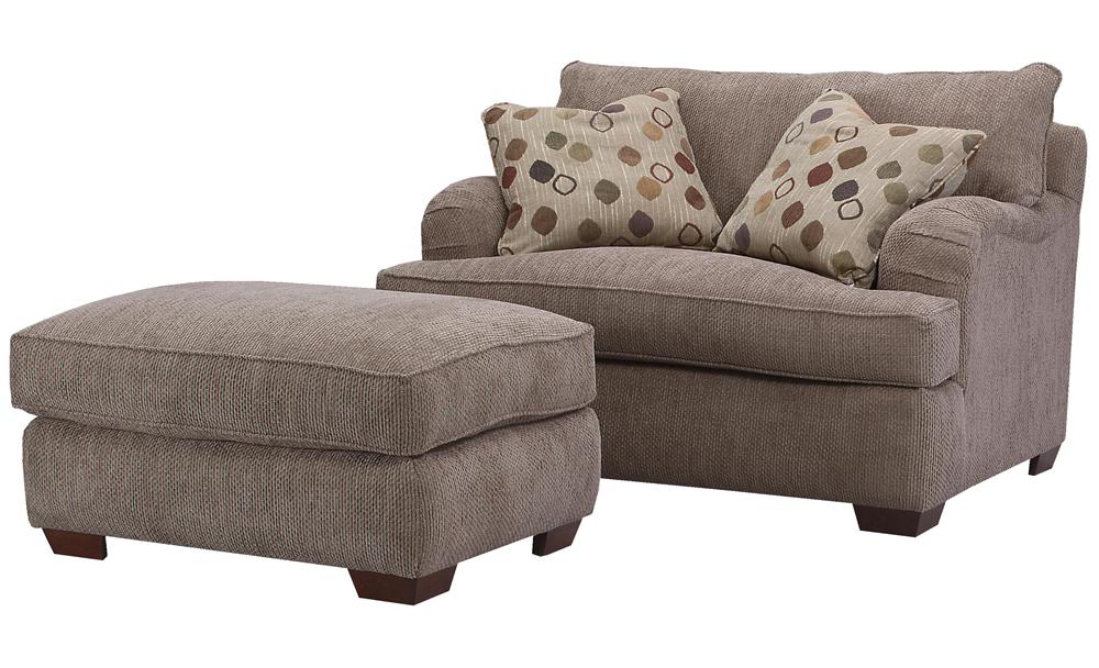 Klaussner Vaughn Chair And A Half And Matching Ottoman With Klaussner Vaughn Chair and Ottoman - Item Number: 76400-C+OTTO - Klaussner Vaughn Chair And A Half And Matching Ottoman With