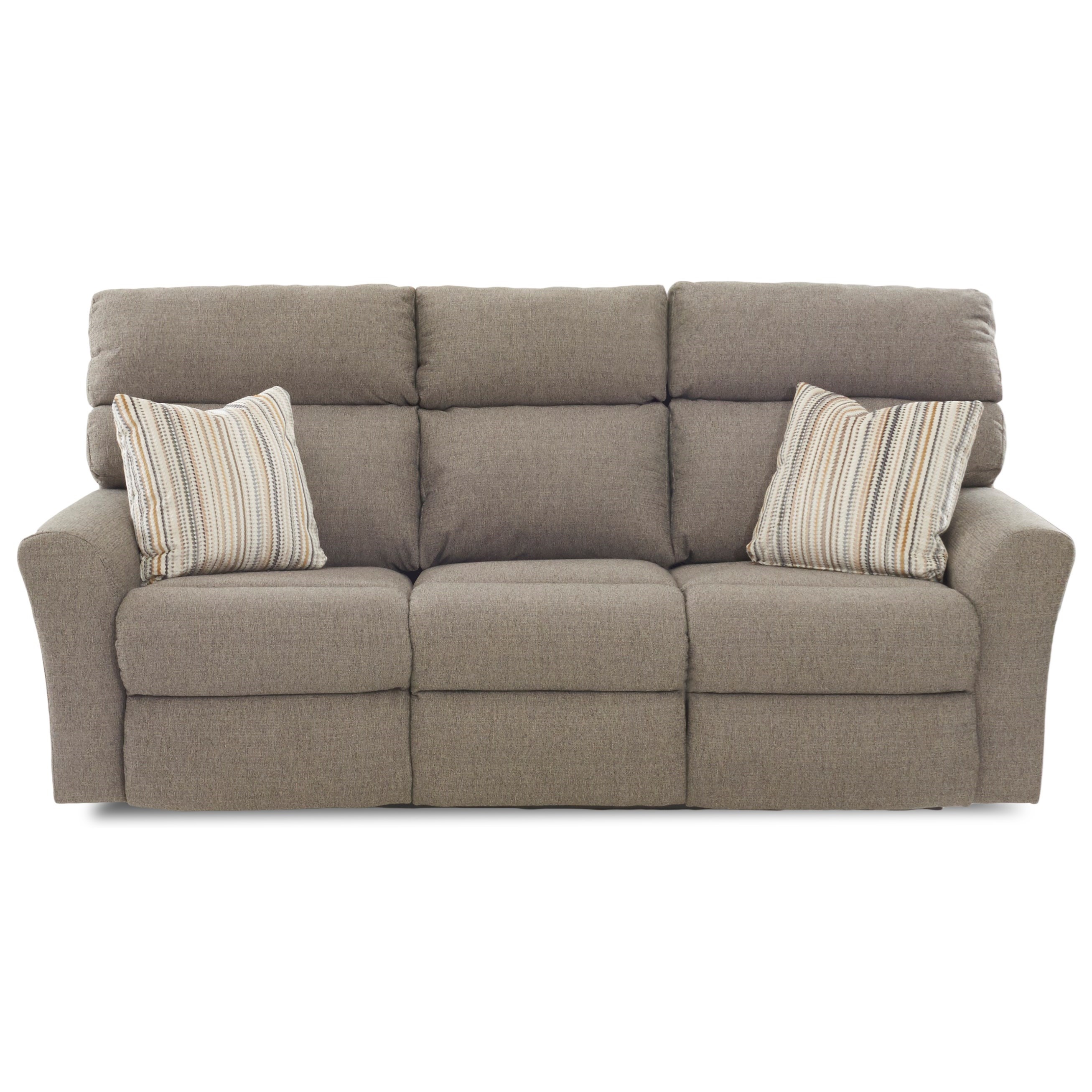 Klaussner Xavier 48403p Pw3rs Casual Three Recliner Sofa With Two Reclining Sofa 3 Mech W Pillows