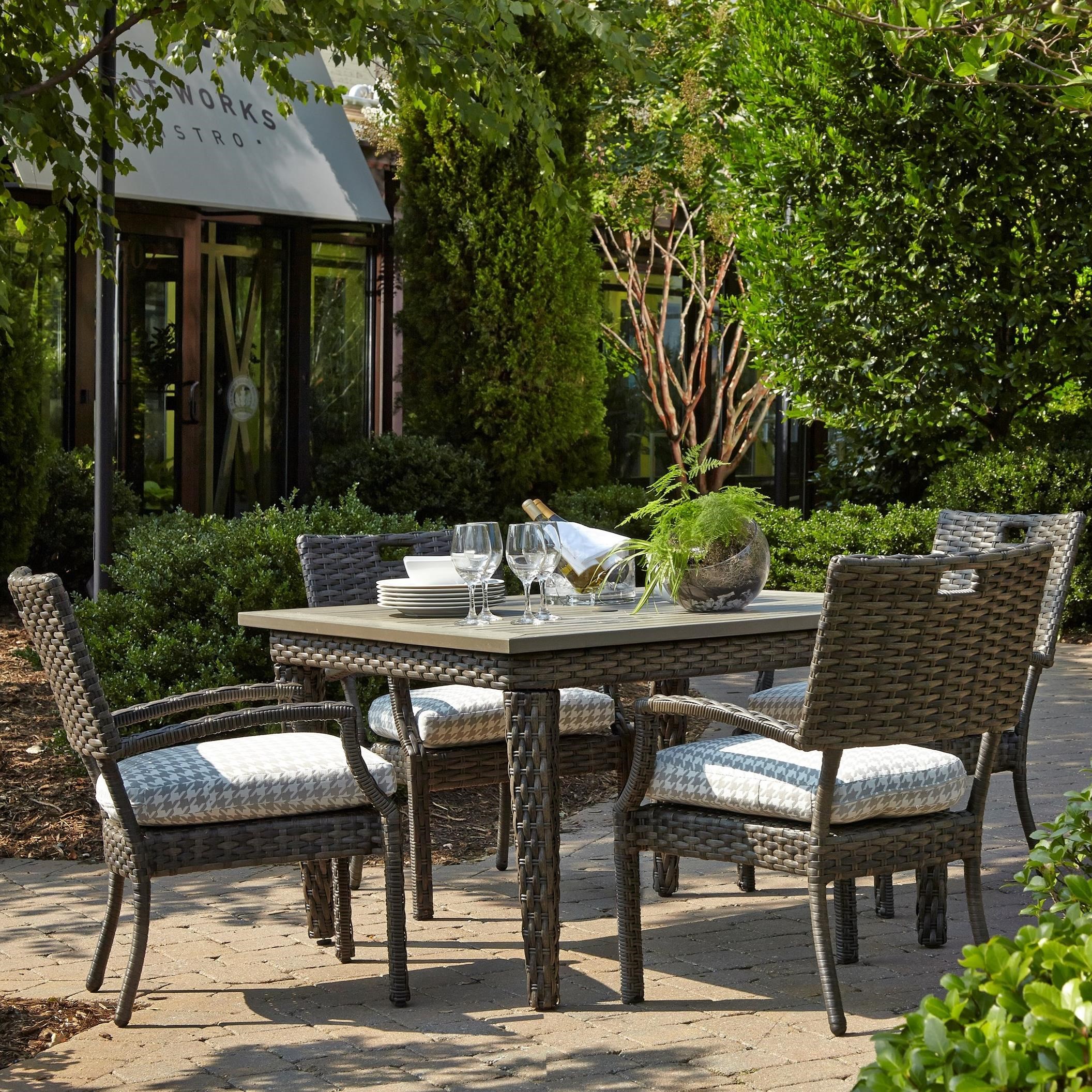 Klaussner Outdoor Cascade 5 Piece Dining Set With Of Cascade 5 Piece Outdoor Dining Set