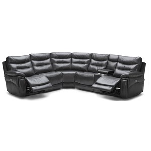 BFW Lifestyle KM.096 Reclining Four Seat Sectional w/Pwr Headrest