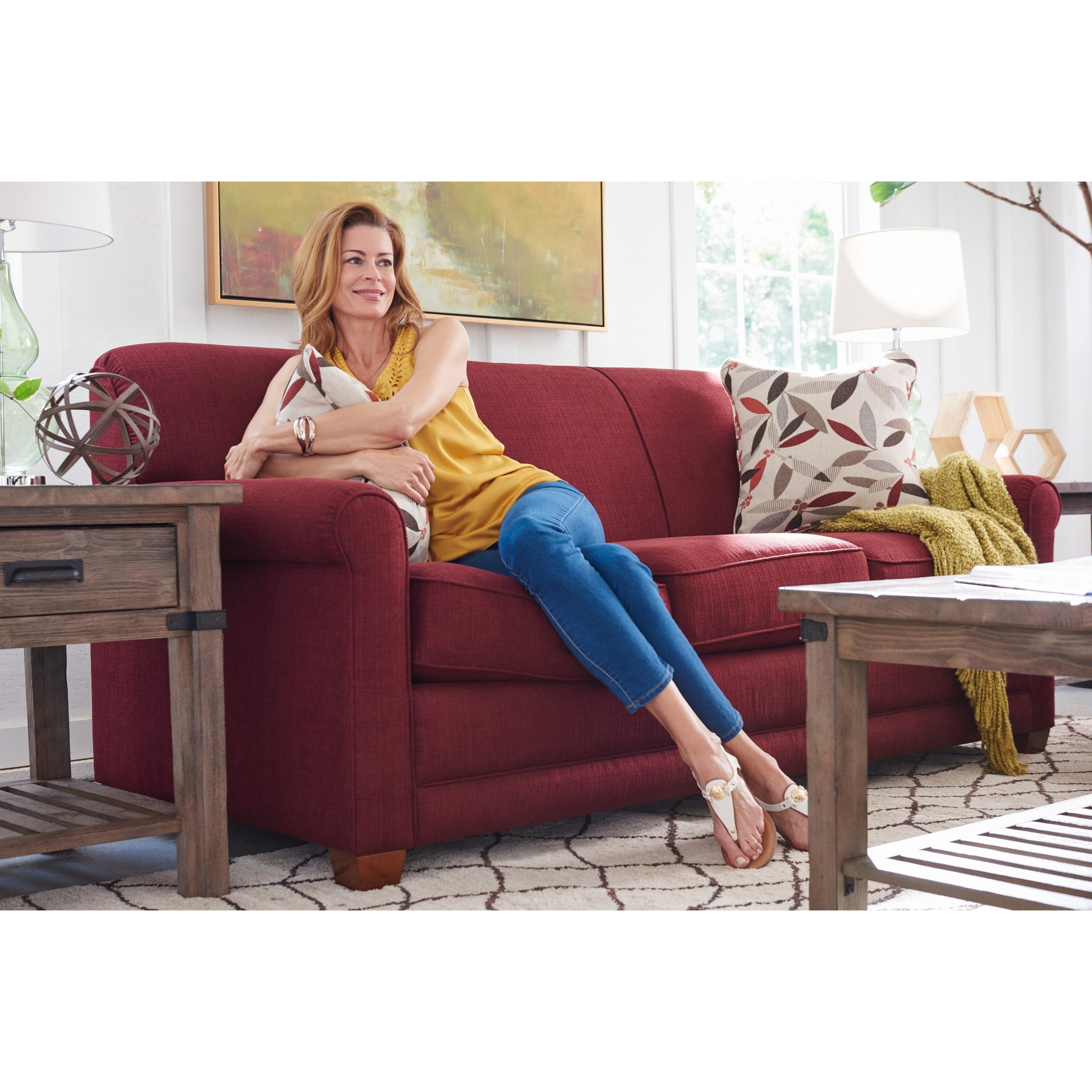 LaZBoy Amanda Casual Sleeper Sofa with Premier ComfortCore Seat