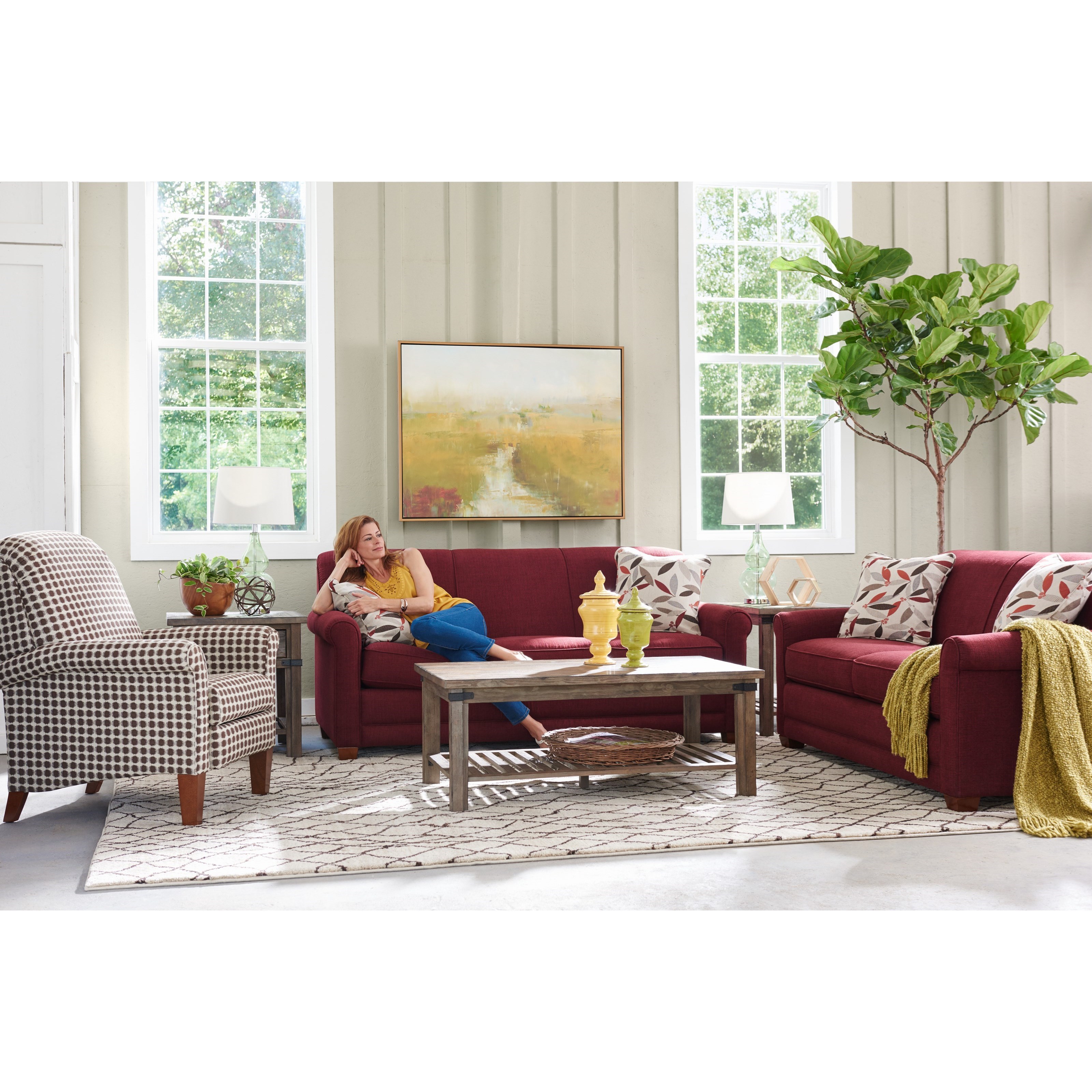 LaZBoy Amanda Casual Sleeper Sofa with Premier ComfortCore Seat