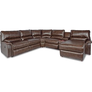 La Z Boy Aspen Six Piece Reclining Sectional Sofa With Right Arm 6 Pc Pwr Reclining Sectional Sofa