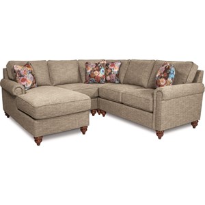 La Z Boy Leighton Traditional Four Piece Sectional Sofa With Right Traditional Four Piece Sectional Sofa With Right Arm Sitting Chaise