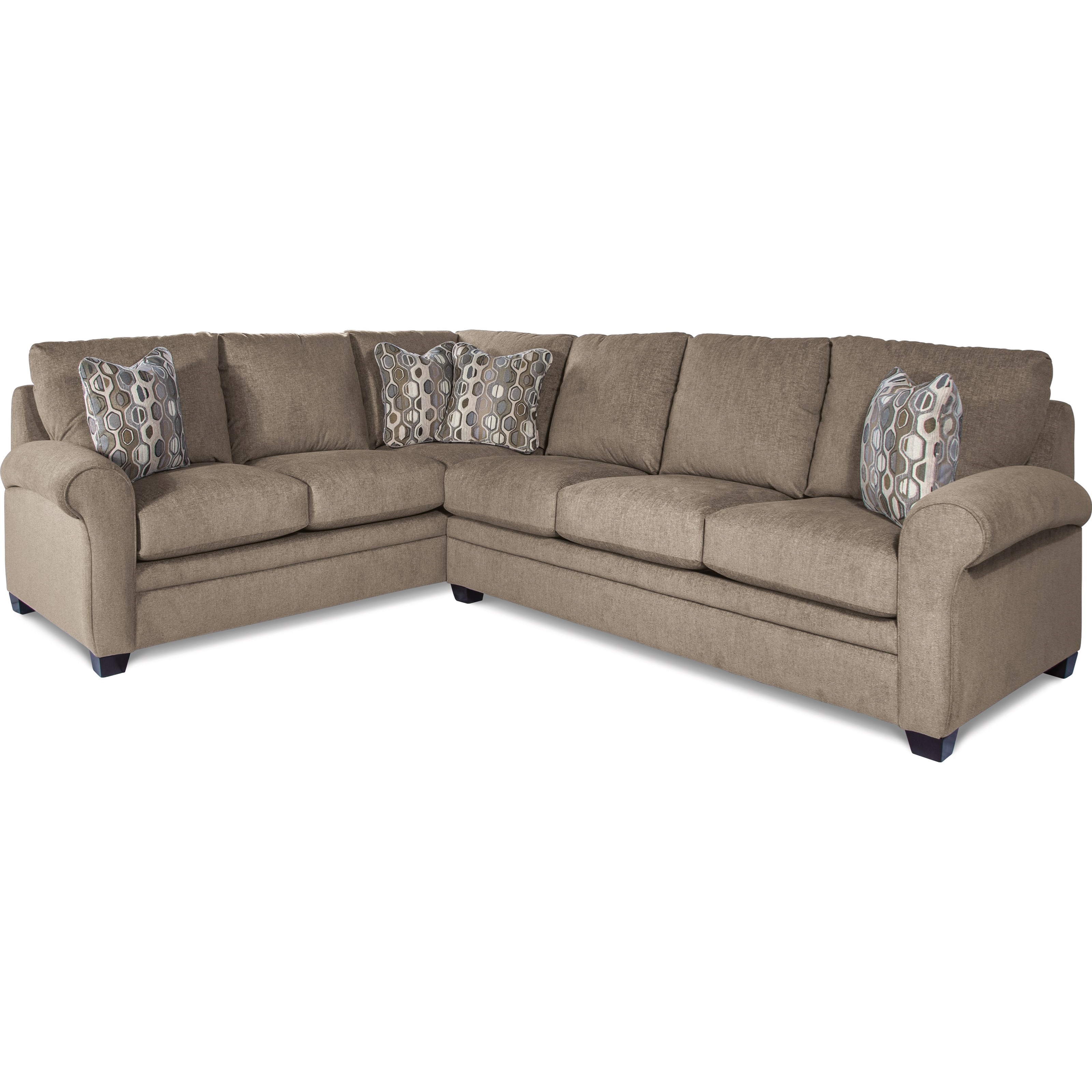 La Z Boy Natalie Casual Two Piece Sectional Sofa Knight Furniture 2 Pc Sectional Sofa