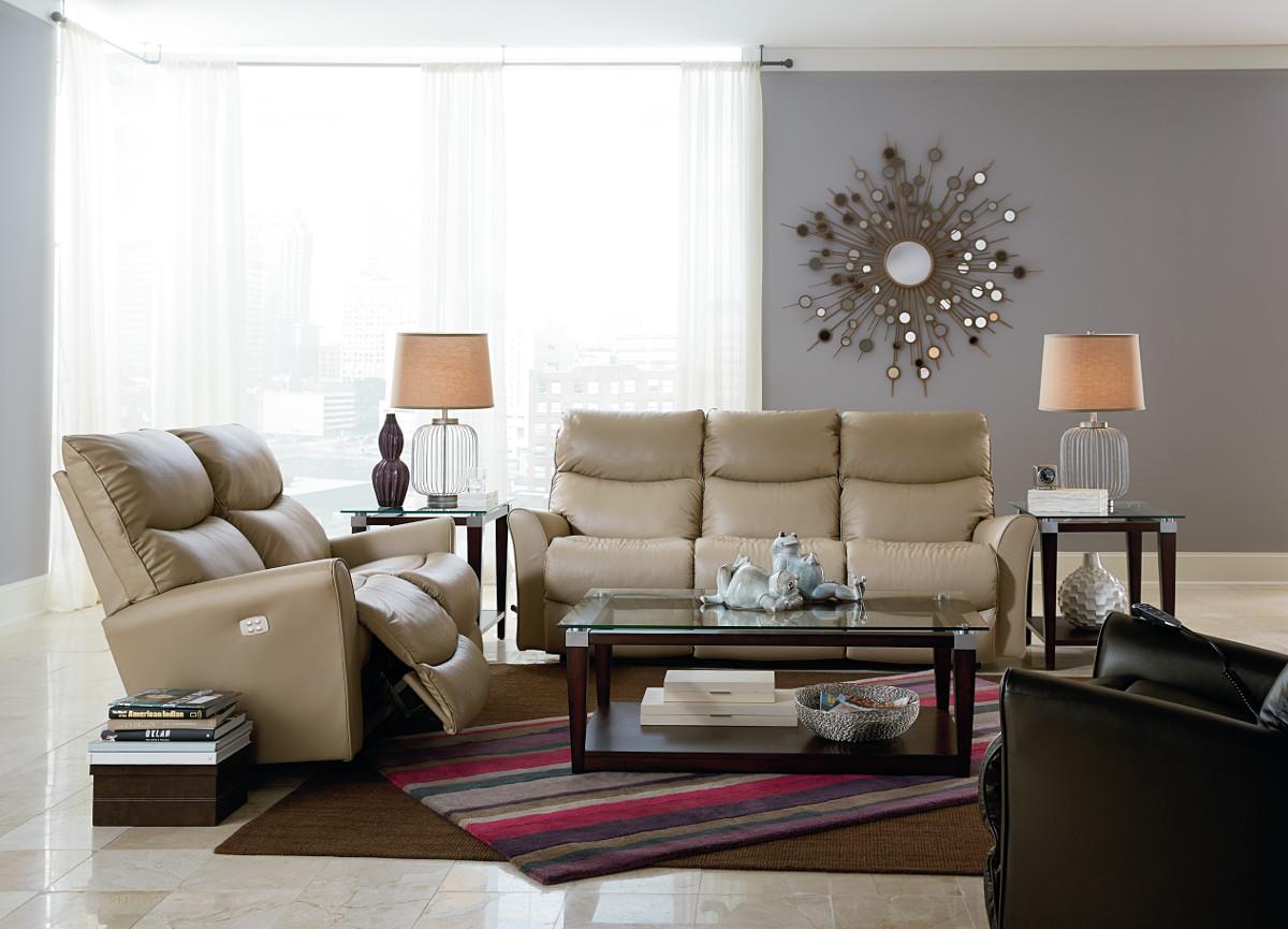 La-Z-Boy ROWAN Contemporary Reclina-Way® Full Reclining Sofa with Wall Saver Mechanism | Adcock ...
