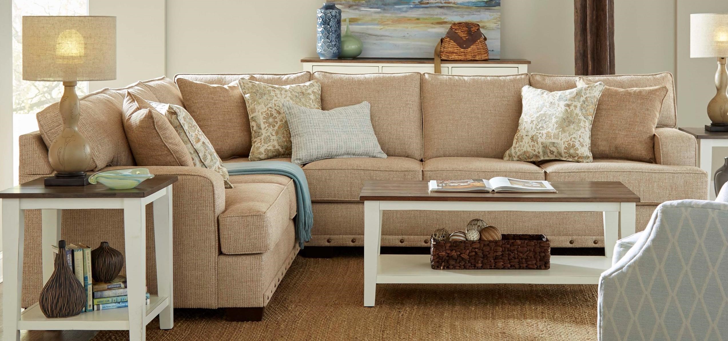 Lane Bravaro Transitional 2Piece Sectional with Reversible Cushions