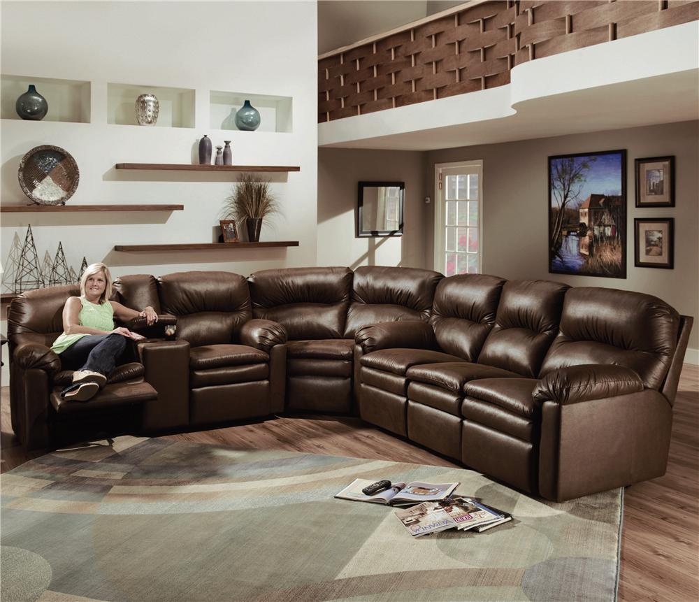Lane Touchdown Leather 3 Piece Sectional Sofa Becker Furniture World