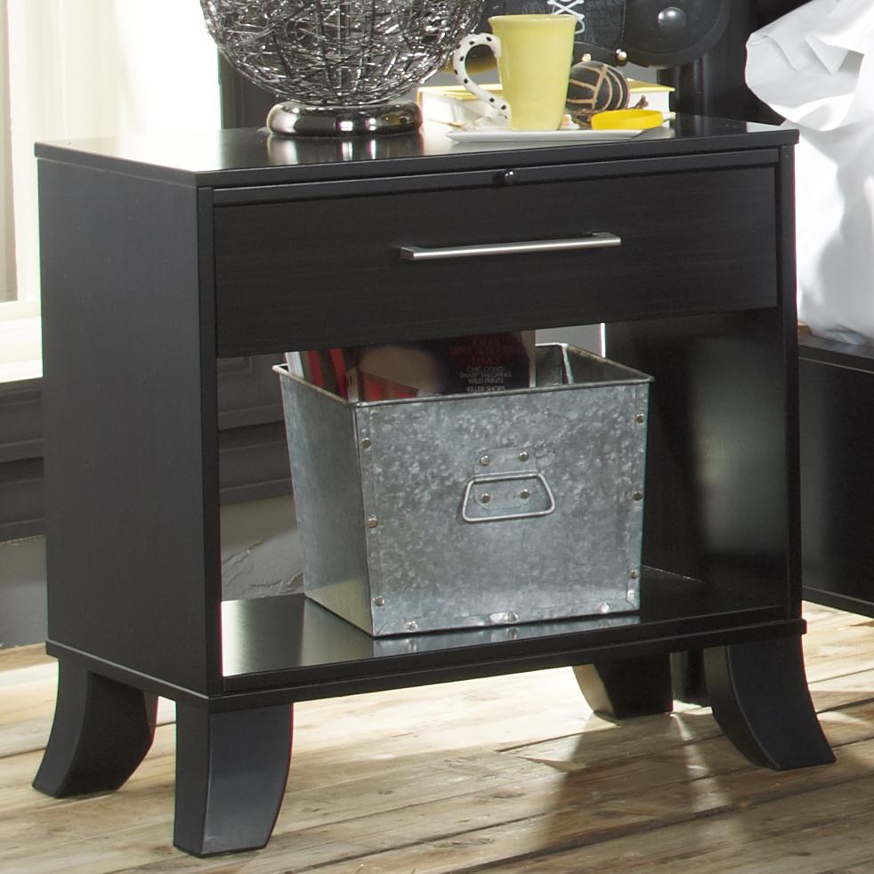 Lang Black Earth 1 Drawer Open Night Stand With Tattoo Art Accents Black Earth 1 Drawer Open Night Stand With Tattoo Art Accents By Lang