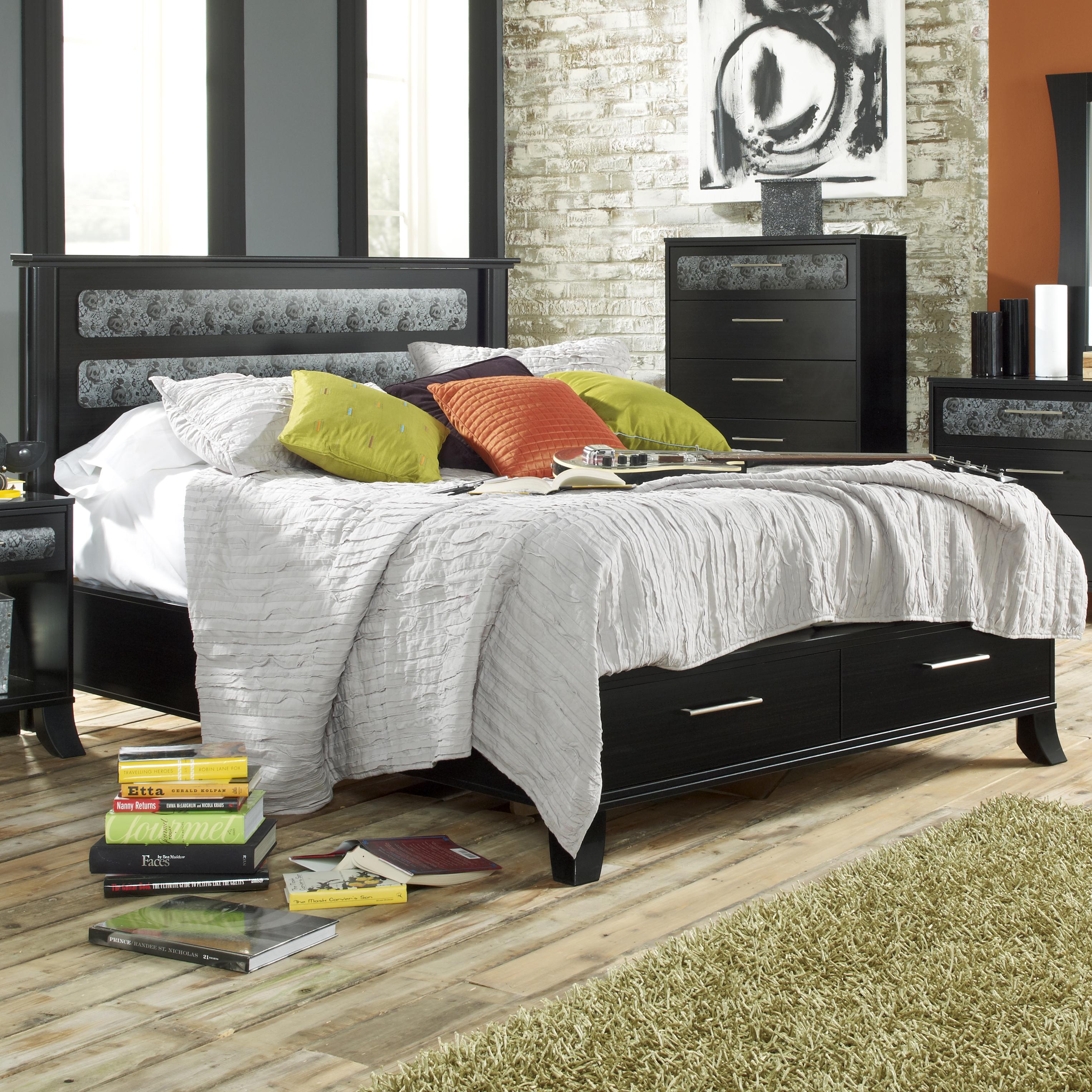 Lang Black Earth King Jupiter Headboard Footboard Bed With Bed Shown May Not Represent Exact Size Indicated