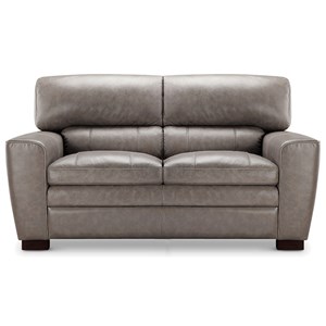 Leather Italia USA (Beaverton Store Only) Cambria - Wilson Contemporary Leather Loveseat