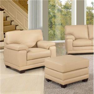 Leather Italia USA Carlisle Chair and Ottoman
