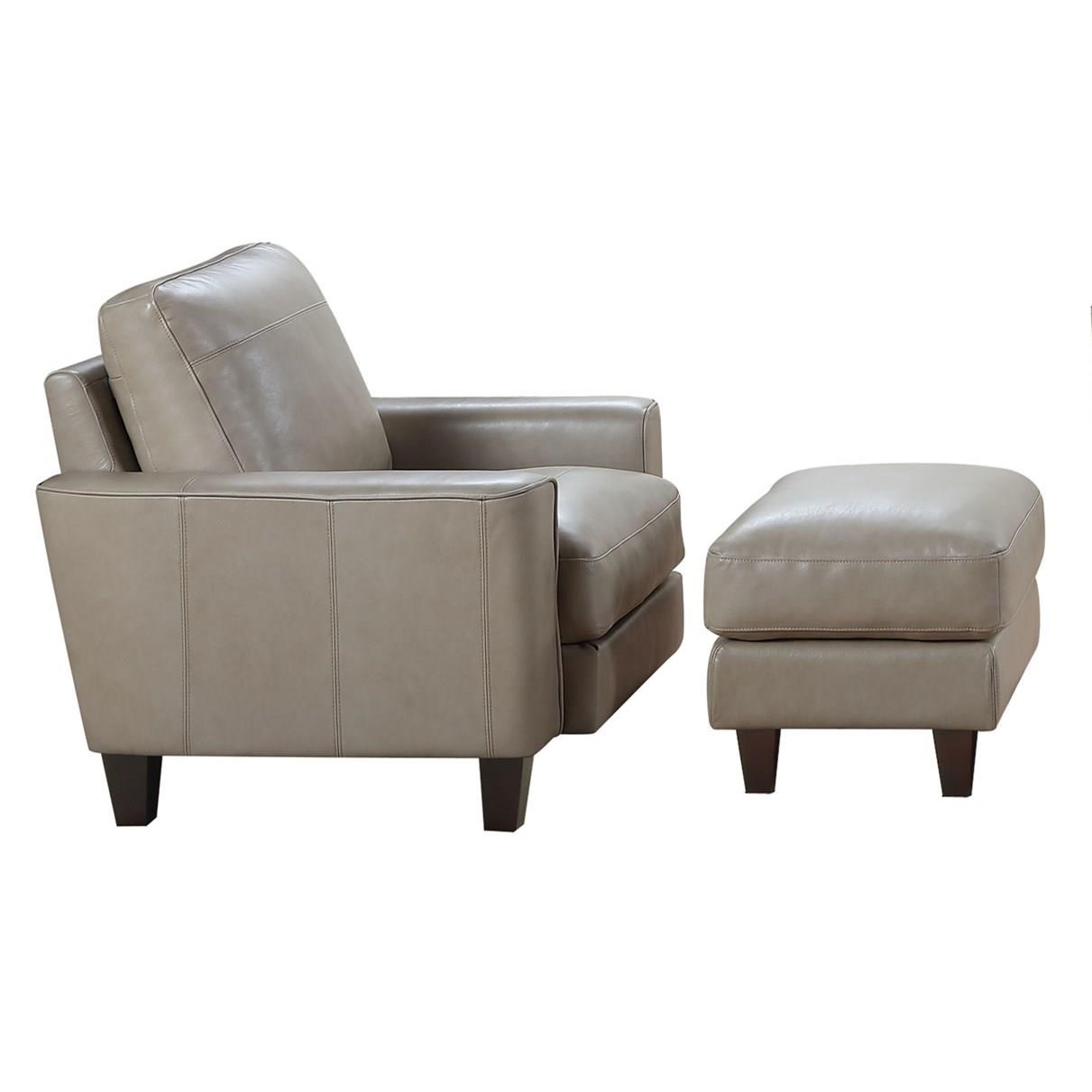 Leather Italia Usa Georgetown Chino Contemporary Leather Chair And Ottoman Set Darvin Furniture Chair Ottoman Sets