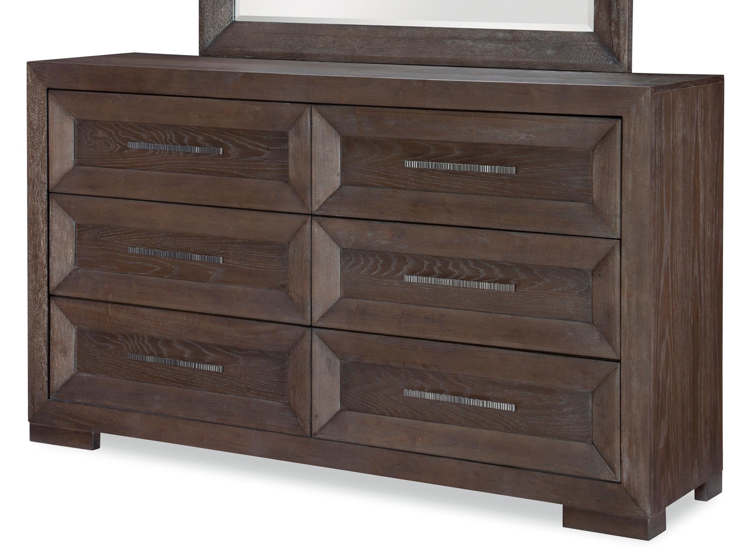 Legacy Classic Facets Transitional 6 Drawer Dresser With Felt