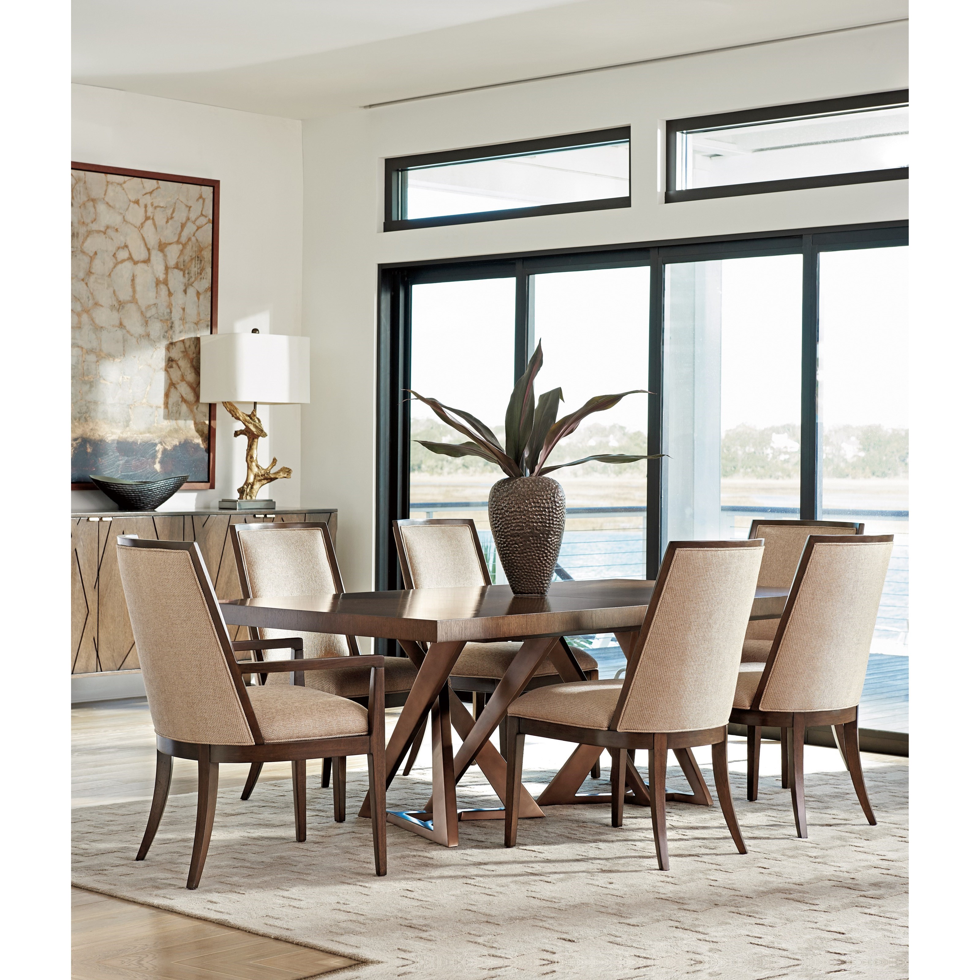 Lexington Zavala 790876C Loggia Rectangular Double Pedestal Dining