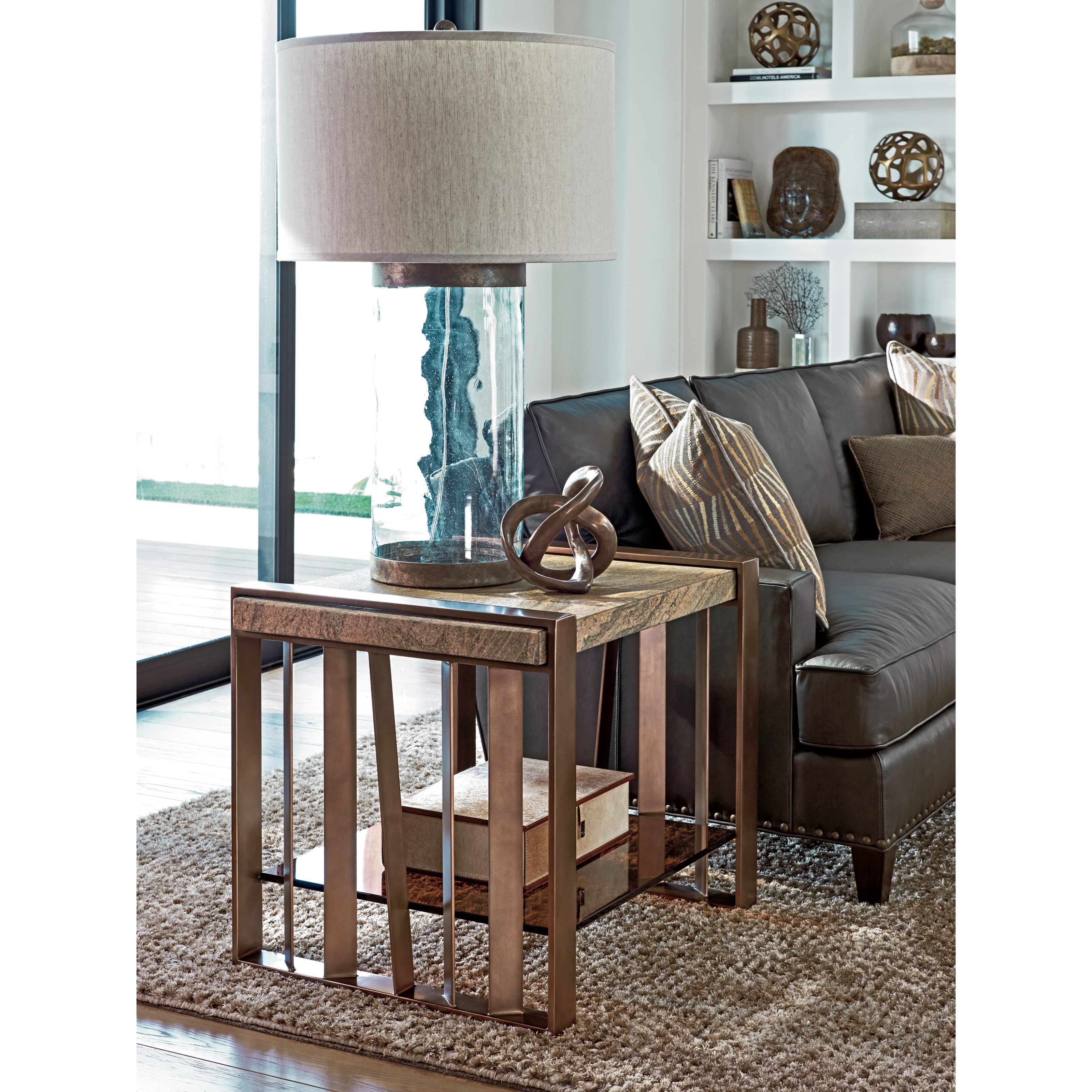Lexington Zavala 790953C Intersect End Table with Brazilian Gold
