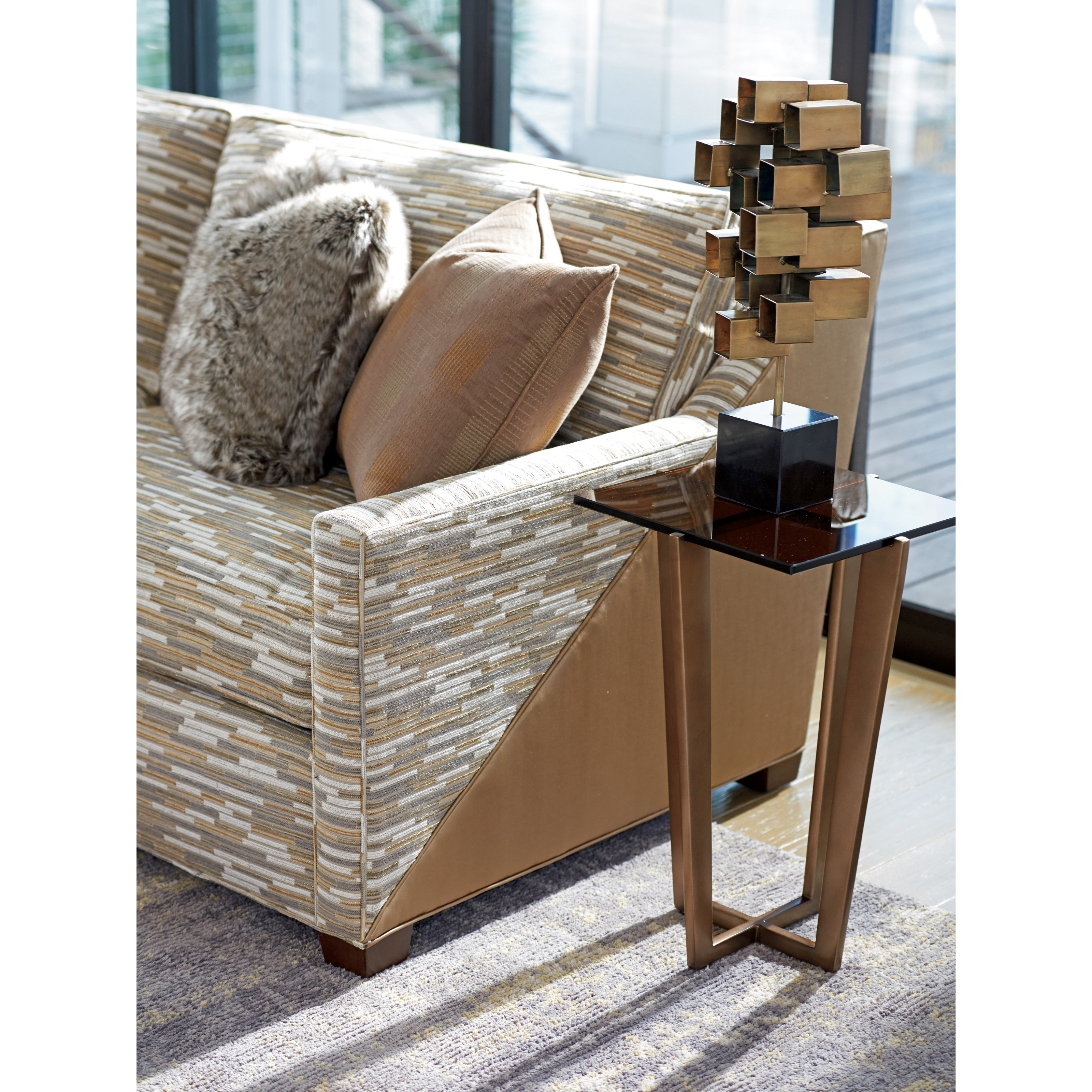 Lexington Zavala 790954C Vortex Chairside Table with AmberTinted