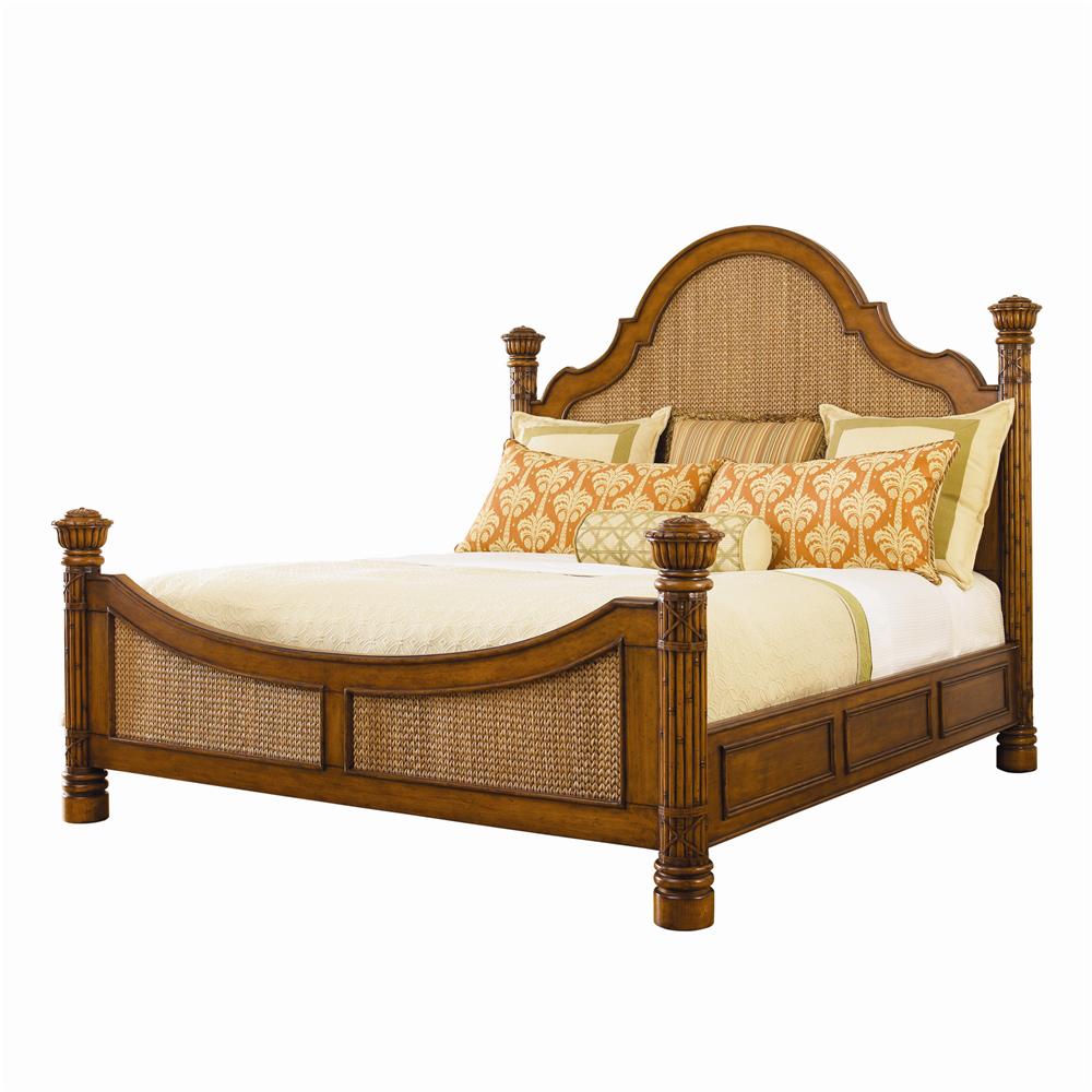 Tommy Bahama Home Island Estate 531 134c King Size Round Hill Bed With Woven Panel Inserts Baer S Furniture Panel Beds