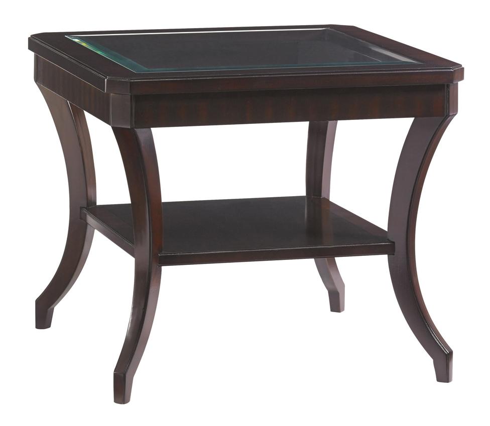 Lexington Kensington Place Transitional Hillcrest Lamp Table With Beveled Glass Top Jacksonville Furniture Mart End Tables