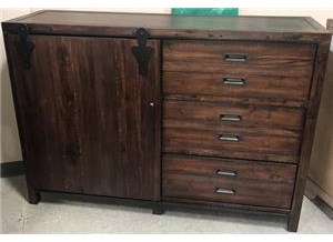 LG Interiors Brooklyn Brown Wood TV Chest w/ Power Pack