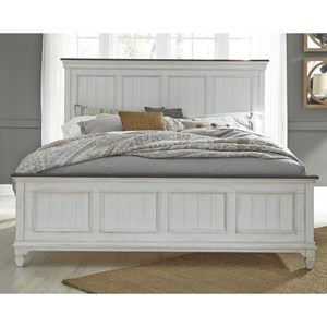 Liberty Furniture Allyson Park Cottage King Panel Bed With Crown Molded Headboard Royal Furniture Panel Beds