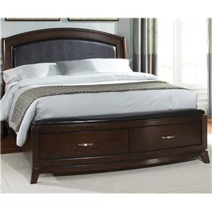 Liberty Furniture Avalon Leather Queen Platform Bed with Storage