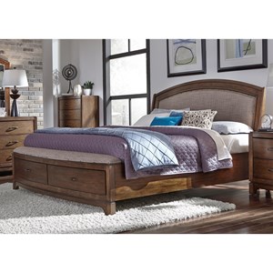 Liberty Furniture Avalon III Queen Storge Bed with Upholstered Headboard